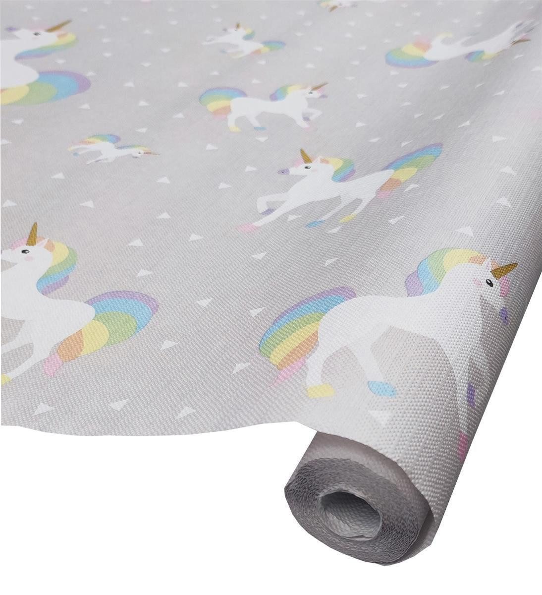 PAPSTAR Tischdecke Papiertischdecke Einhorn Motiv 5000x1200mm, bunt 1 Stück (Rolle 1-tlg, Papiertischdecke), Papiertischdecke Mädchenparty Einhornparty Mottoparty Einmaltischdecke