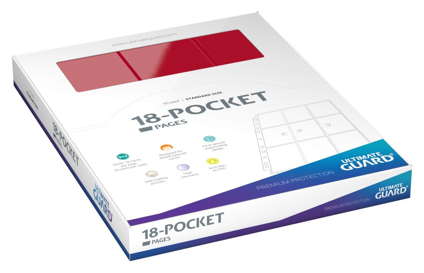 Sammelkarte Ultimate Guard 18-Pocket Pages Side-Loading (50 Stück)