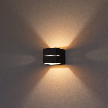 SSC-LUXon LED Wandleuchte Wandleuchte KOURA schwarz gold Up Down inkl. G9 LED warmweiß, Warmweiß