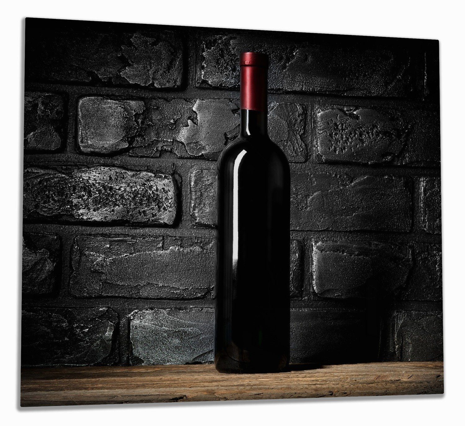 Wallario Herd-Abdeckplatte Rotwein-Flasche am Abend, ESG-Sicherheitsglas, (Glasplatte, 1 tlg., inkl. 5mm Noppen), verschiedene Größen