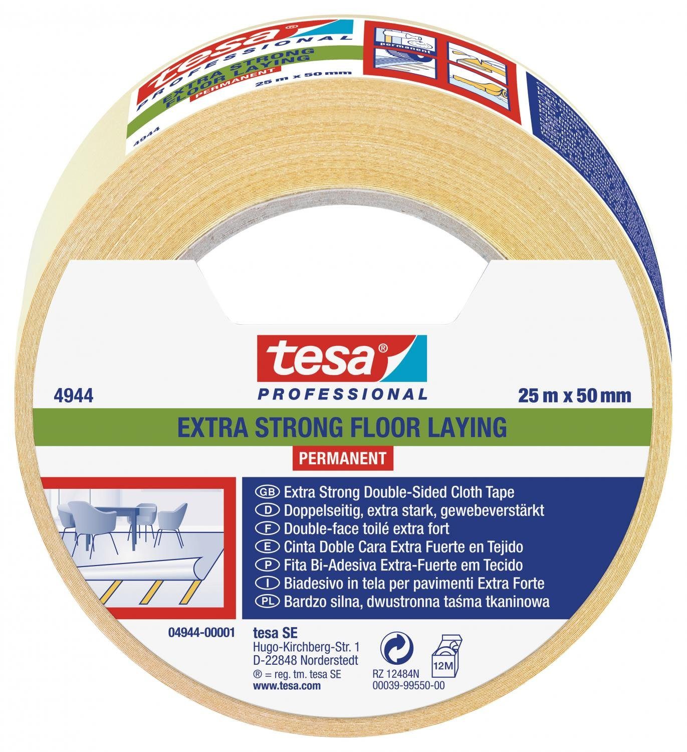 tesa Klebeband Tesafix® Gewebeverlegeband Extra Stark günstig online kaufen