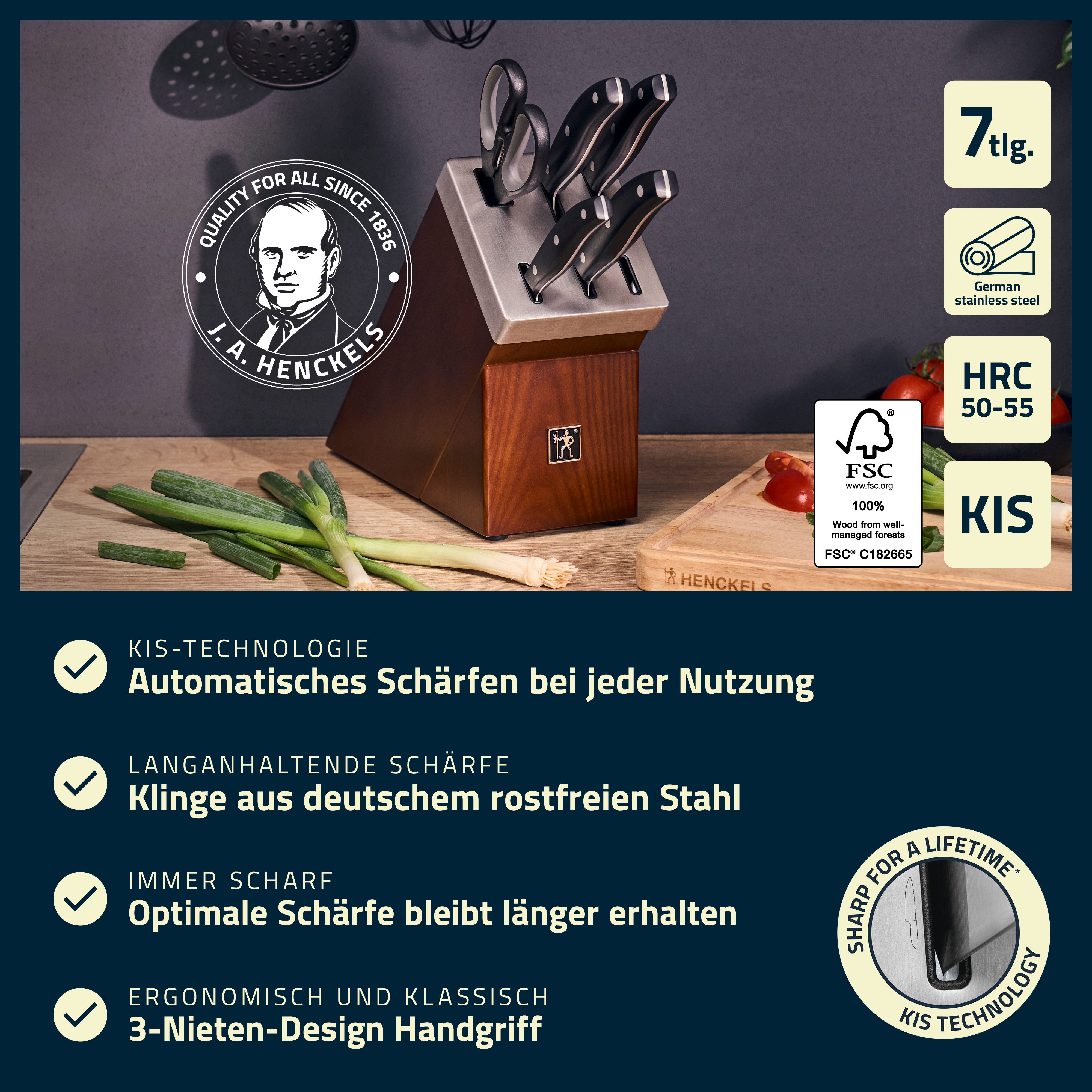 HENCKELS by ZWILLING Messerblock Everyday (7tlg), Selbstschärfender Messerblock, Keramik-Schleifsteine, Vielzweckschere – Bild 2 von 5