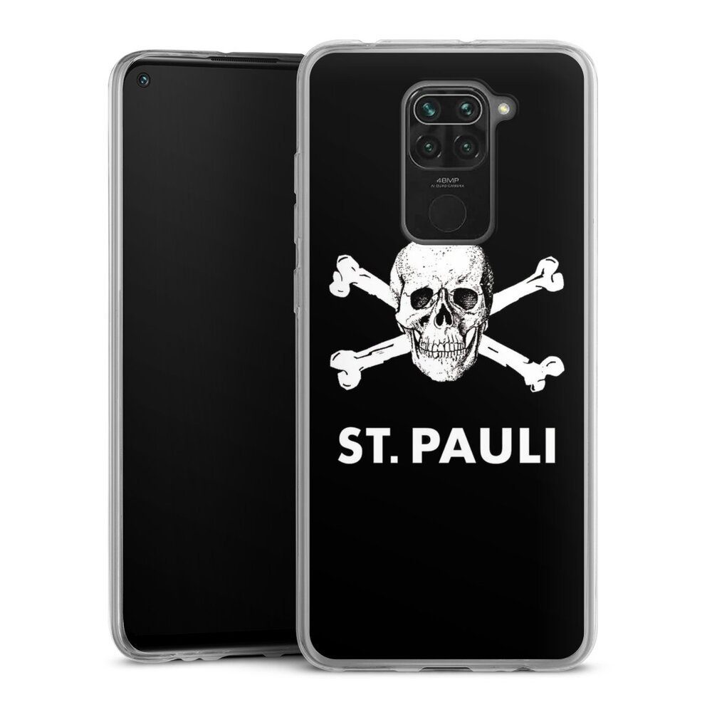 DeinDesign Handyhülle FC St. Pauli Totenkopf Offizielles Lizenzprodukt, Xiaomi Redmi Note 9 Slim Case Silikon Hülle Ultra Dünn Schutzhülle