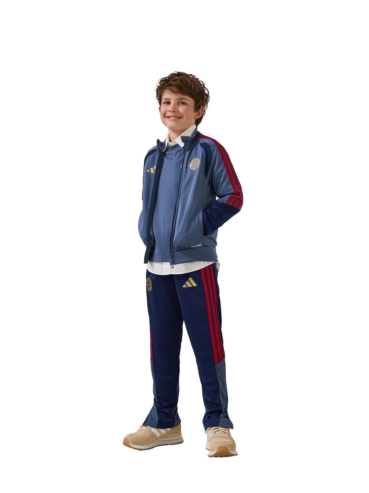 adidas Performance Trainingsanzug FC Bayern München, Trainingsanzug Teamline, Kinder, Blau