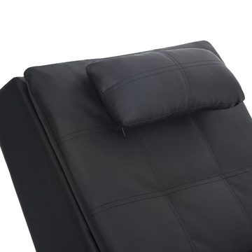 vidaXL Chaiselongue Massage Chaiselongue mit Kissen Schwarz Kunstleder, 1 Teile