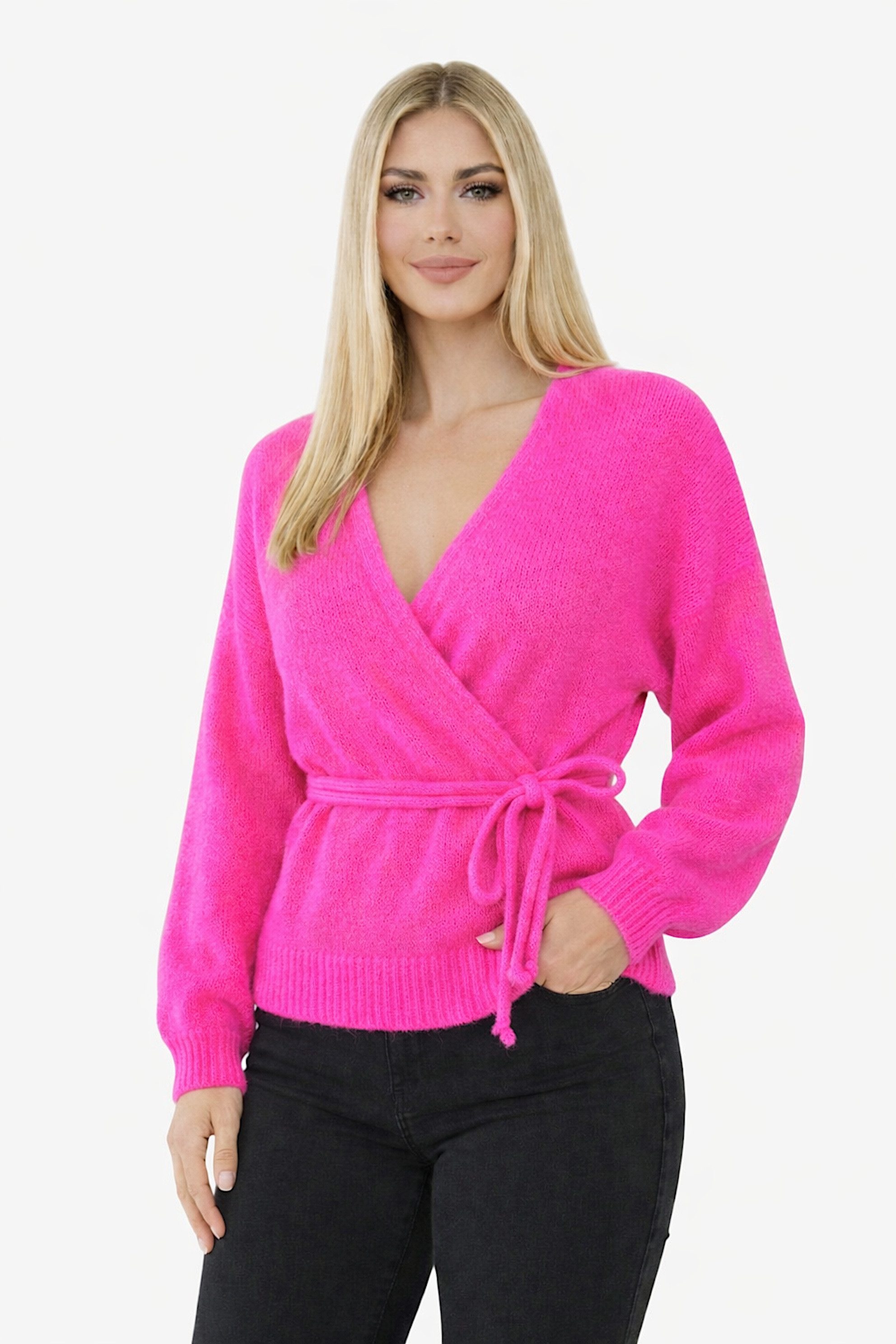 Worldclassca Cardigan Worldclassca Damen Wickelcardigan Cardigan Wickelstrickjacke Pullover Neue Kollektion - Stilvolle und gemütliche Strickmode für Damen