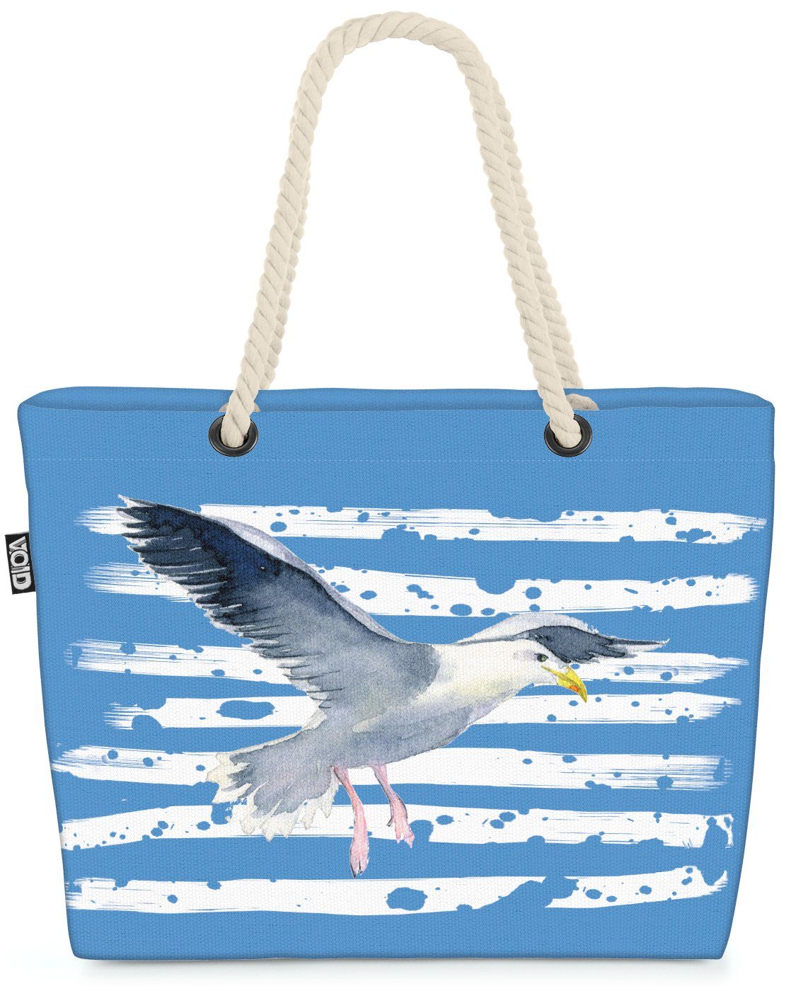 Strandtasche Urlaub Möwe Nordsee (1-tlg), blau Vogel Meer VOID Vogel