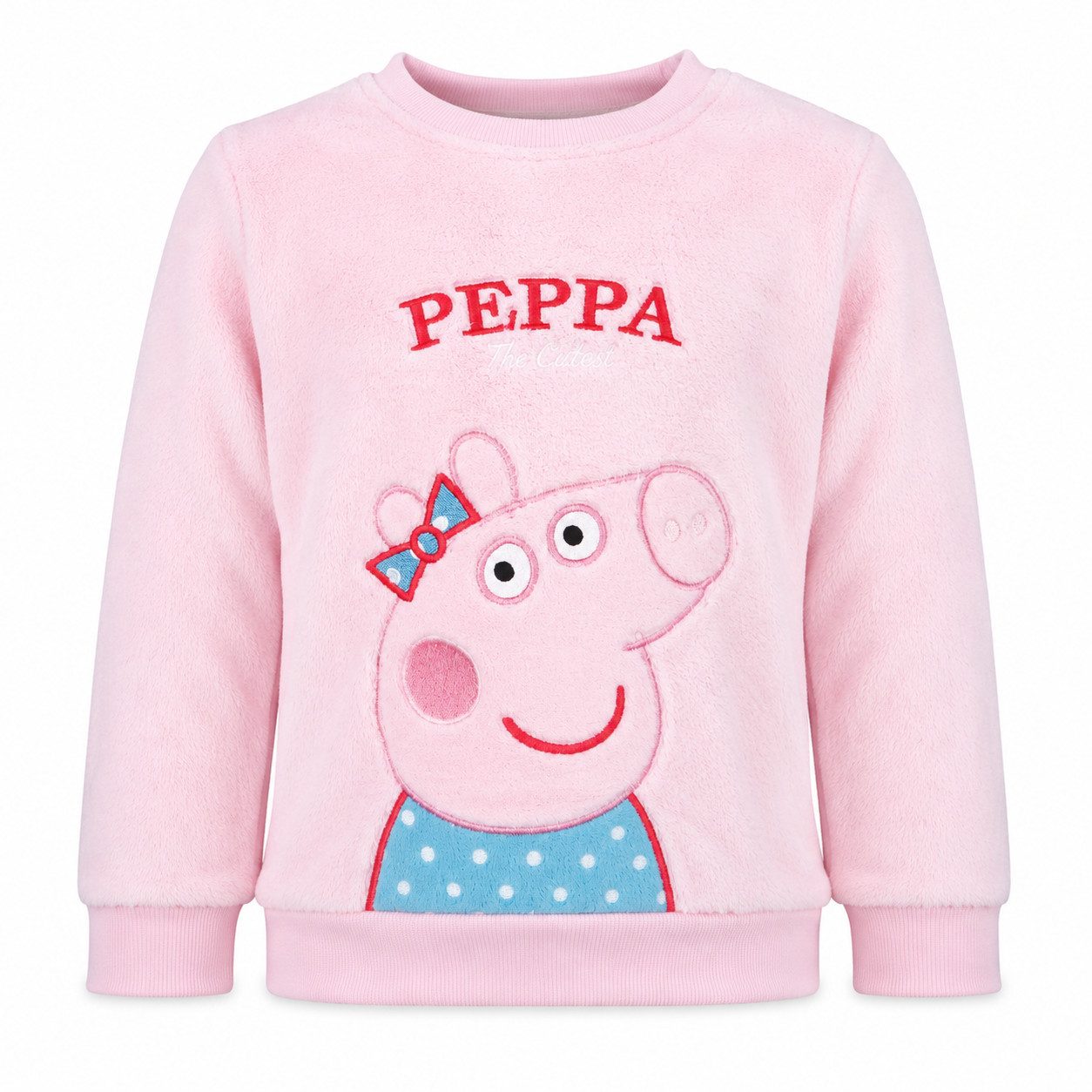 Peppa Pig Sweater Peppa Pig Wutz Mädchen Kinder Coral Fleece Pullover Pulli Gr. 98 bis 116