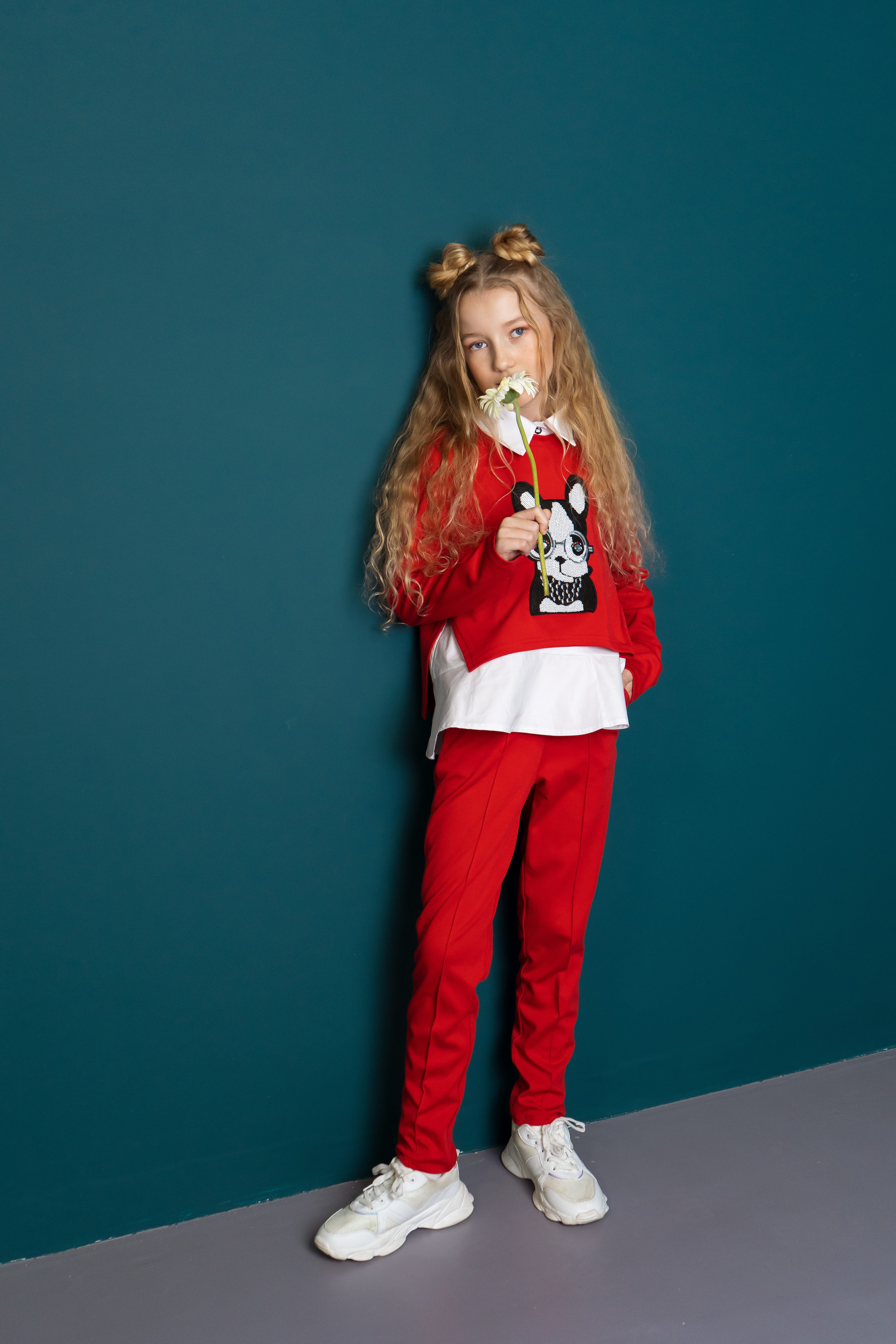 LEMONI Jerseyhose Elegante rote Hose für günstig online kaufen