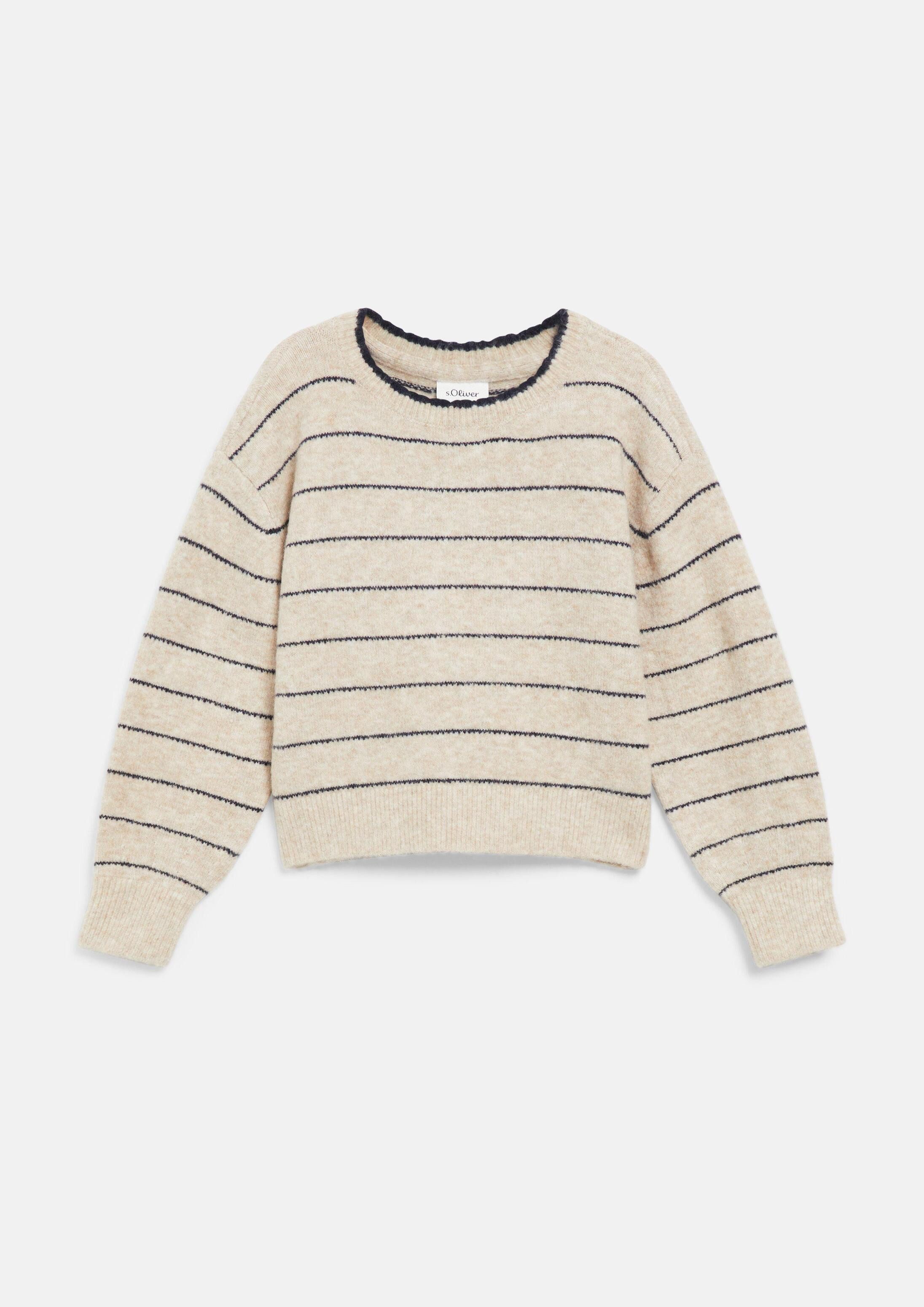 s.Oliver Longpullover Strickpullover Flauschiger Strickpullover im Loose Fit