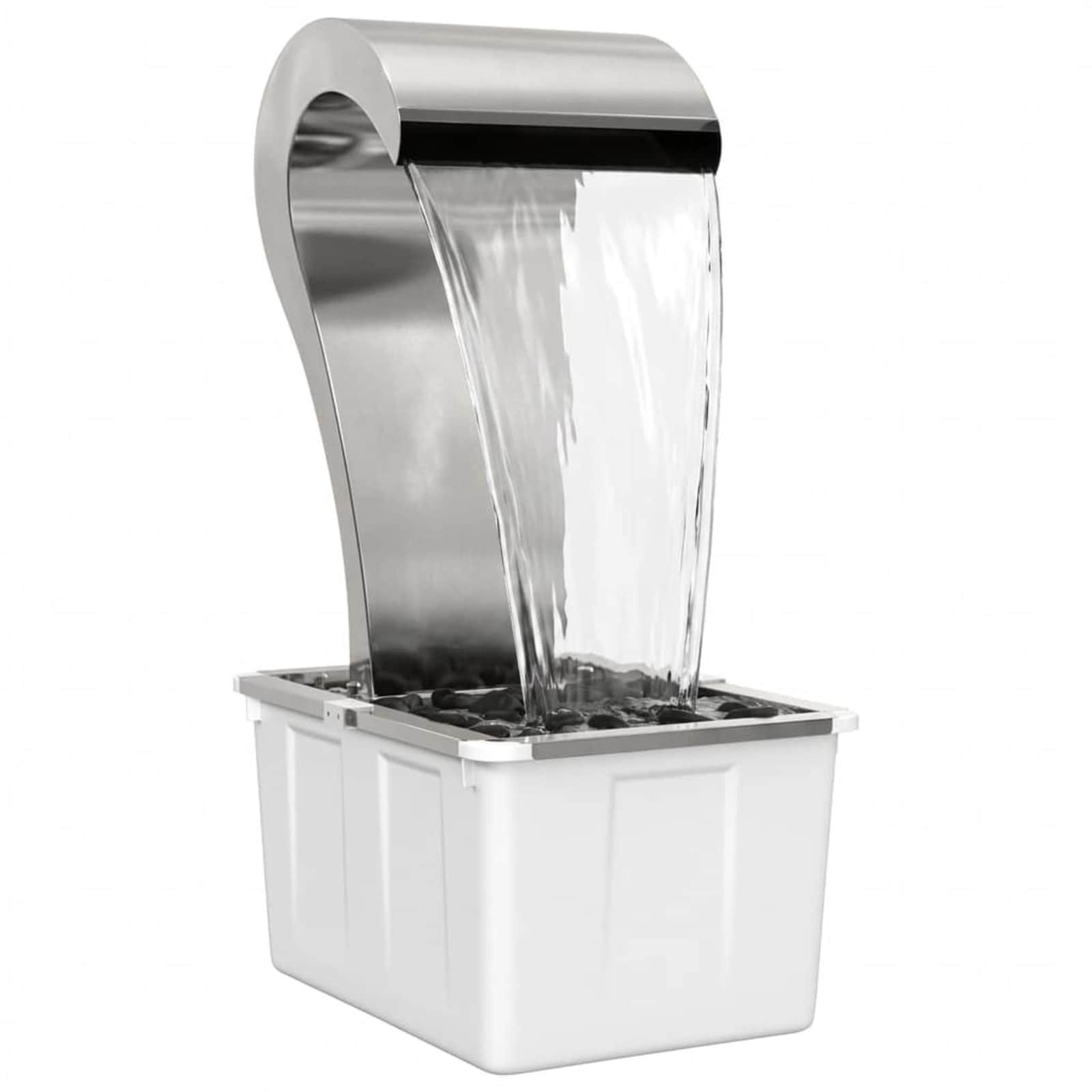 vidaXL Wasserfall Garten Wasserfall Edelstahl 304 54,5 x 34 x 83 cm Silber, (1 tlg)