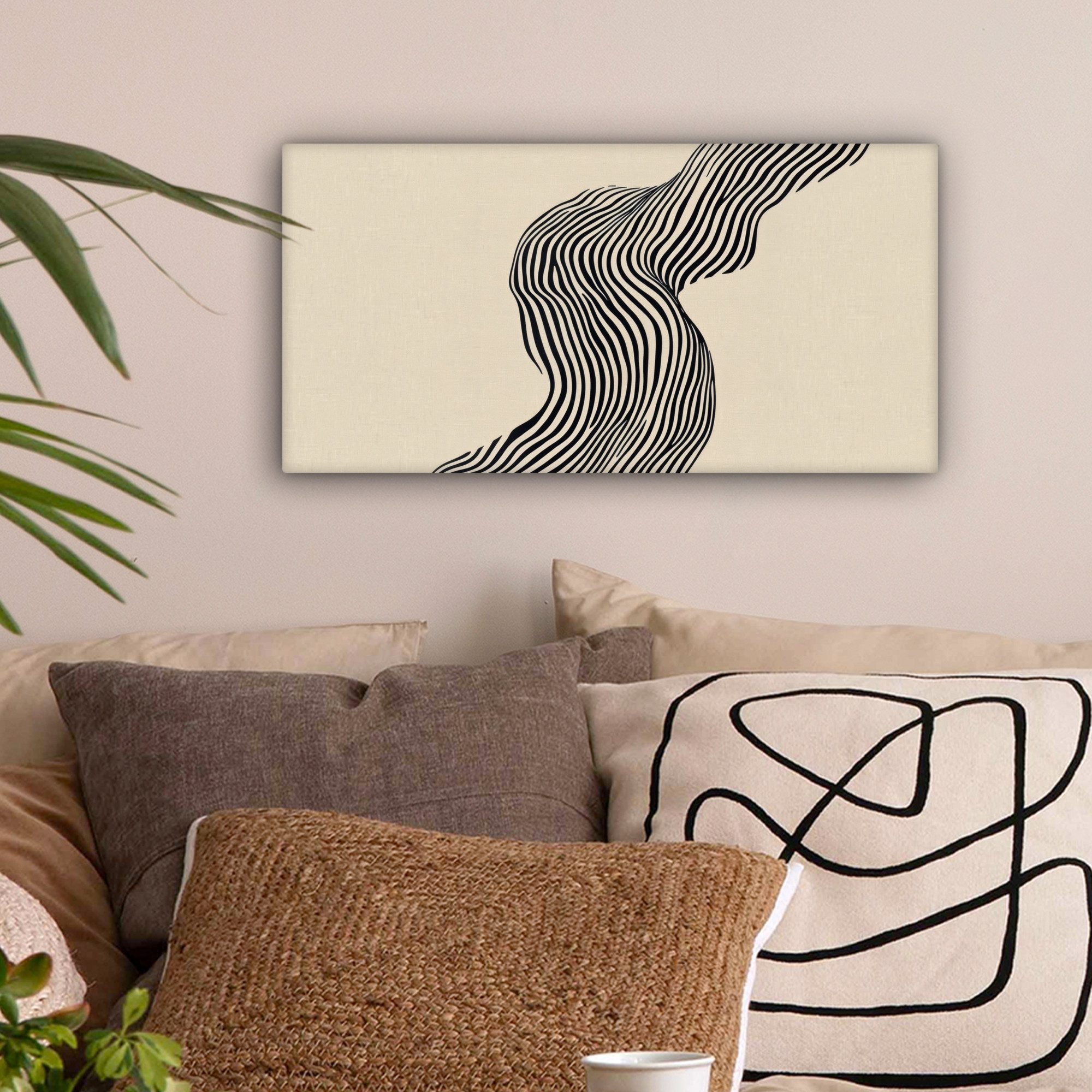 OneMillionCanvasses® Leinwandbild Panorama Gewellt - Linien günstig online kaufen