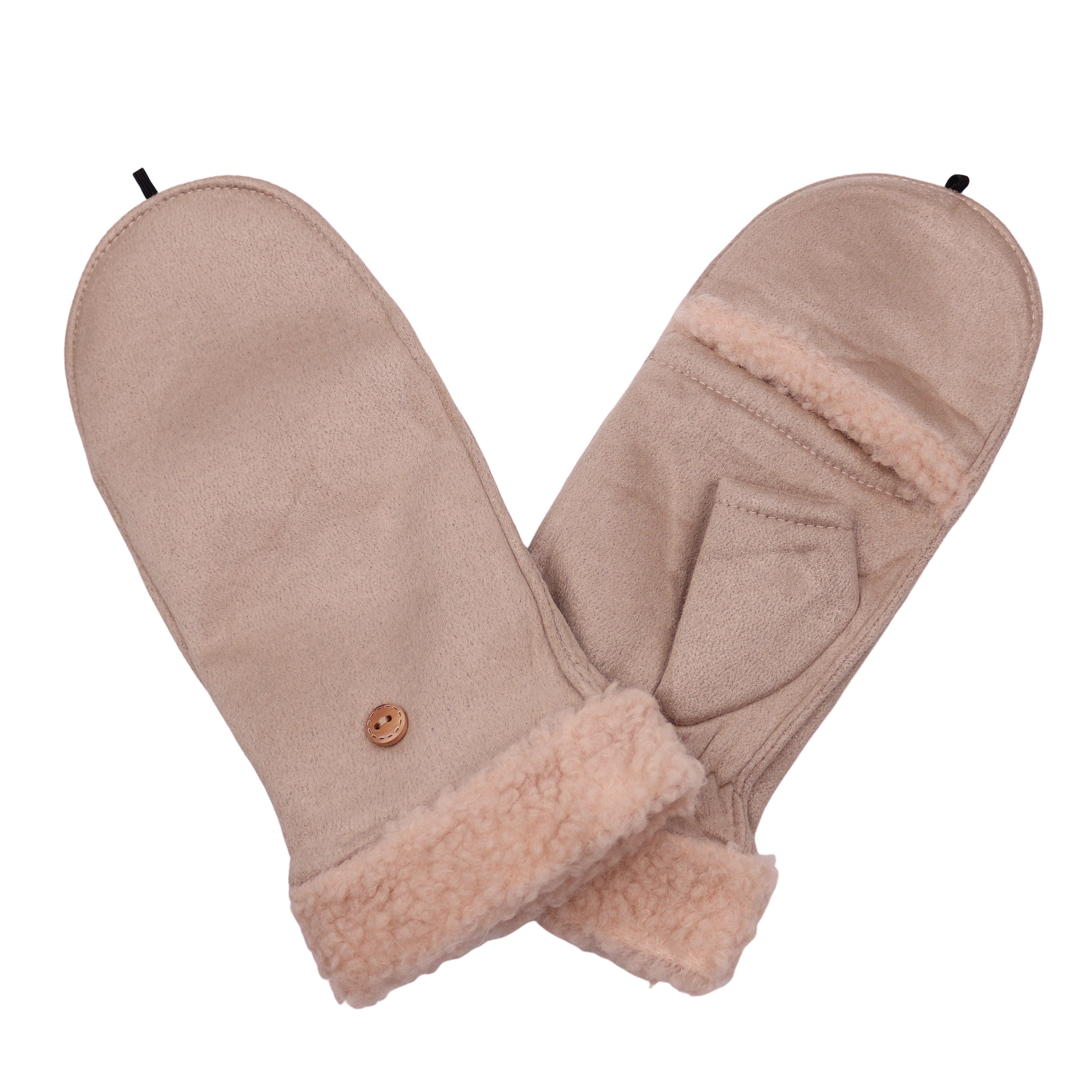 MIRROSI Thermohandschuhe Damen Handschuhe 2 in 1 mit klapppbare Manschette (Durch gefüttert) passt perfekt für Boots