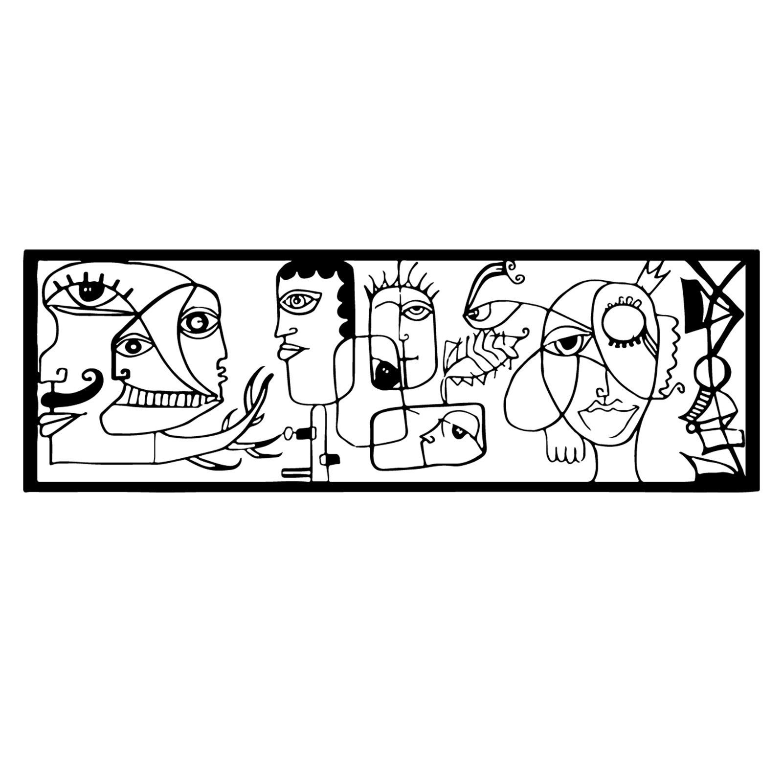 Wanddekoobjekt Picasso Stil Metall Kunst Wanddekorationen, Abstrakte Linie Kunst