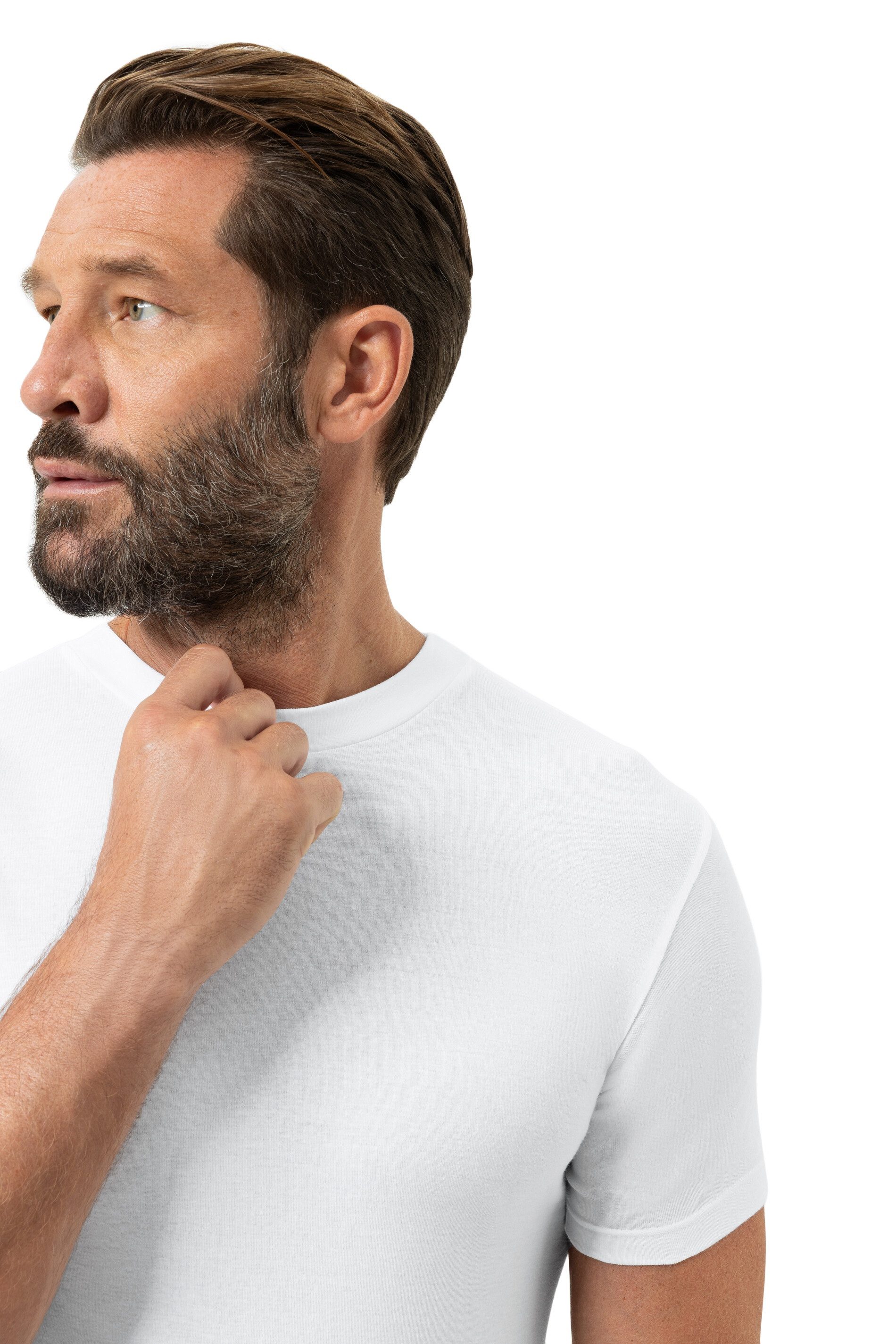 Mey Unterziehshirt NOBLESSE ohne Seitennähte, Feinripp, Rundhalsausschnitt, Kurzarm, atmungsaktiv – Bild 2 von 5