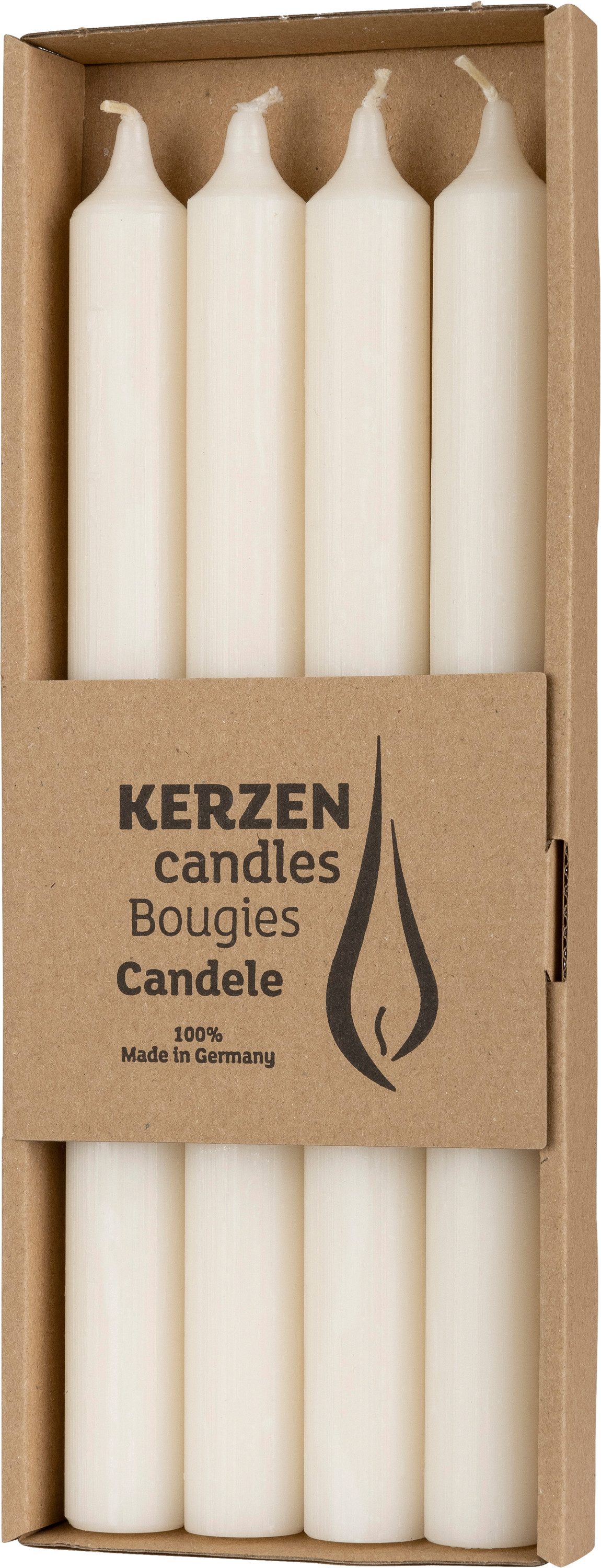 Wenzel Stumpenkerze Stabkerzen 'Rustik' Ø 2,2 x 25 cm, 4er Pack günstig online kaufen