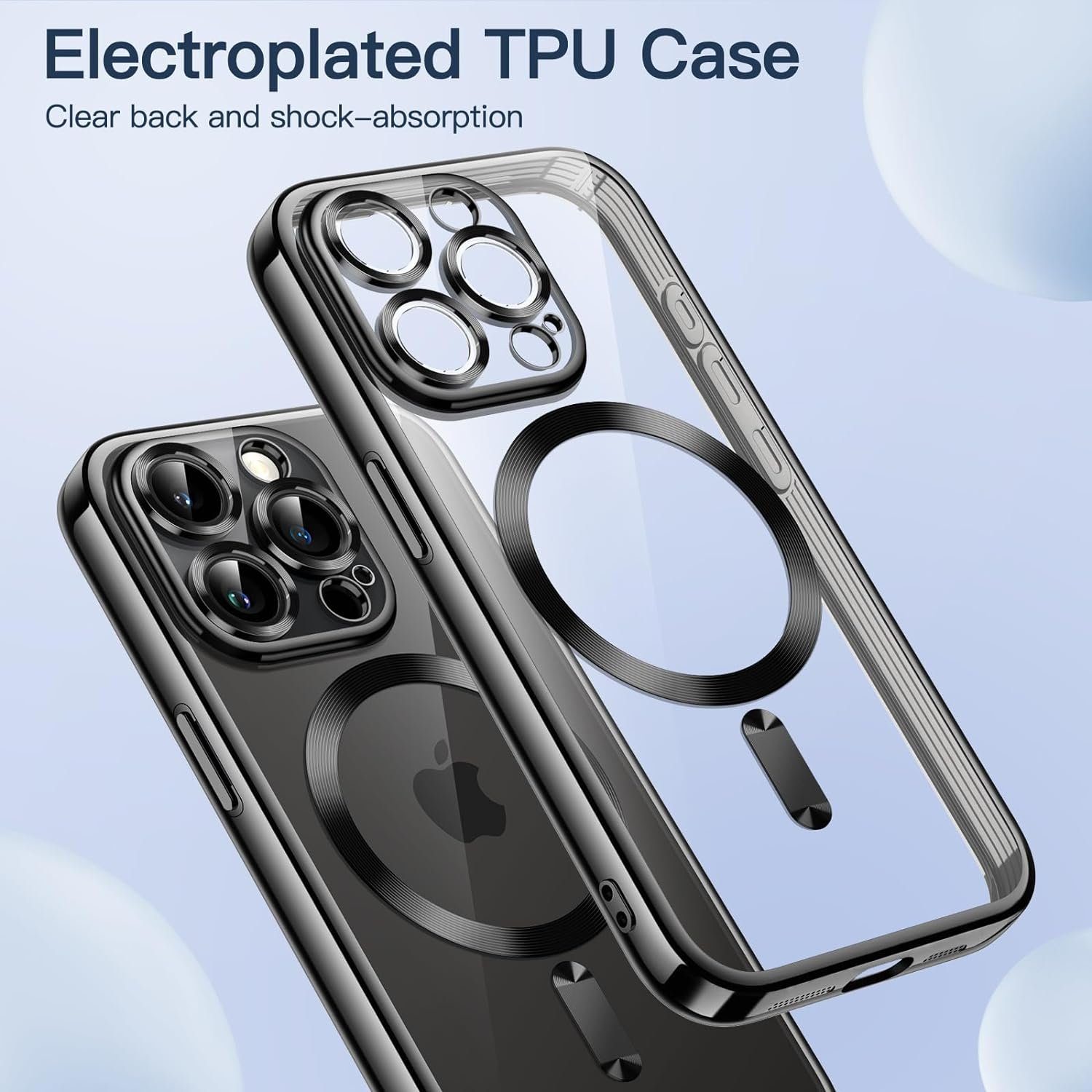 MSM Handyhülle Hülle für iPhone 15 Pro / 15 Pro Max Schutz MagSafe Silikon Titan