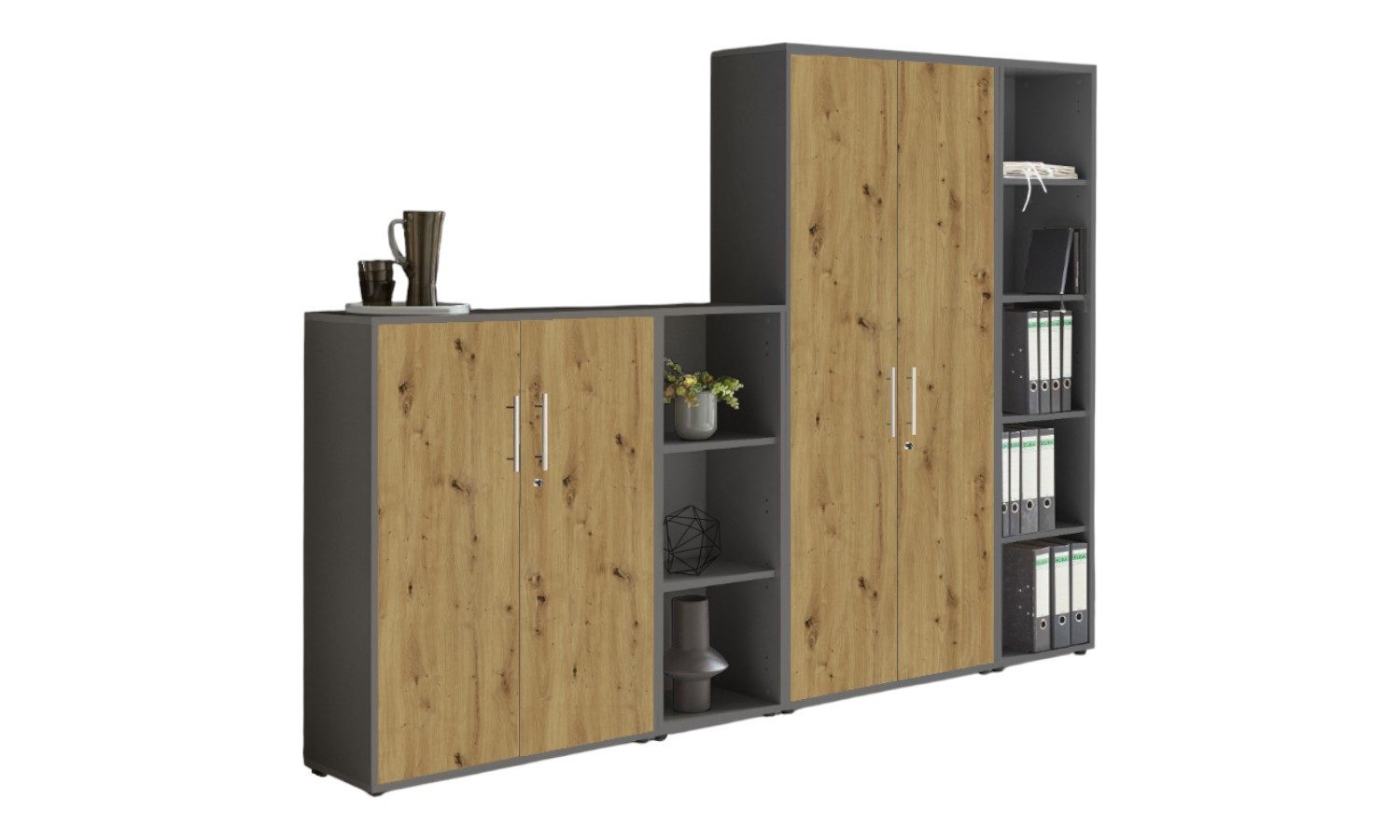 BMG Möbel Aktenschrank Office Edition 4 (Schrankwand Set, 4tlg) abschließba günstig online kaufen