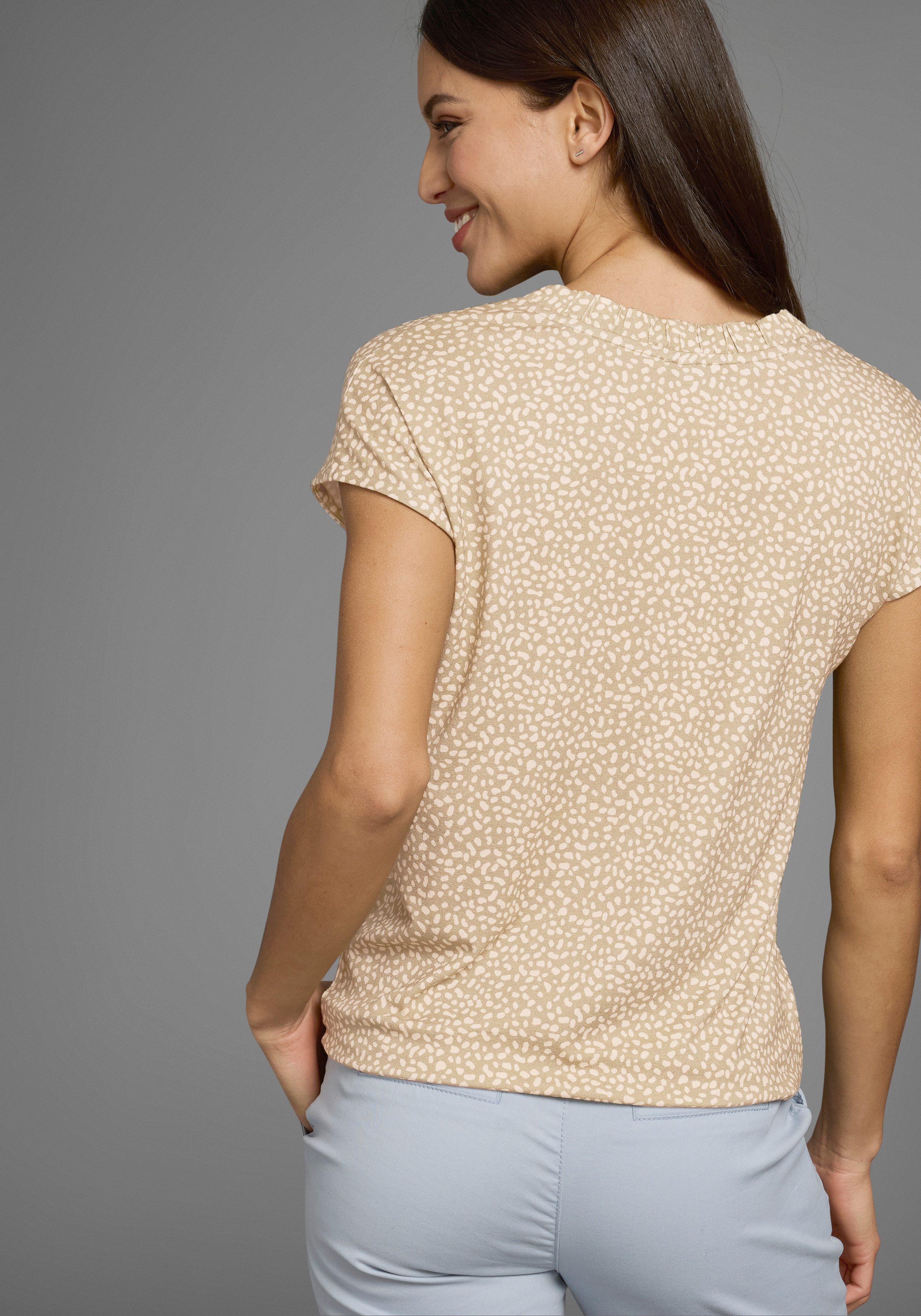 Laura Scott Print-Shirt mit elastischem Saum günstig online kaufen