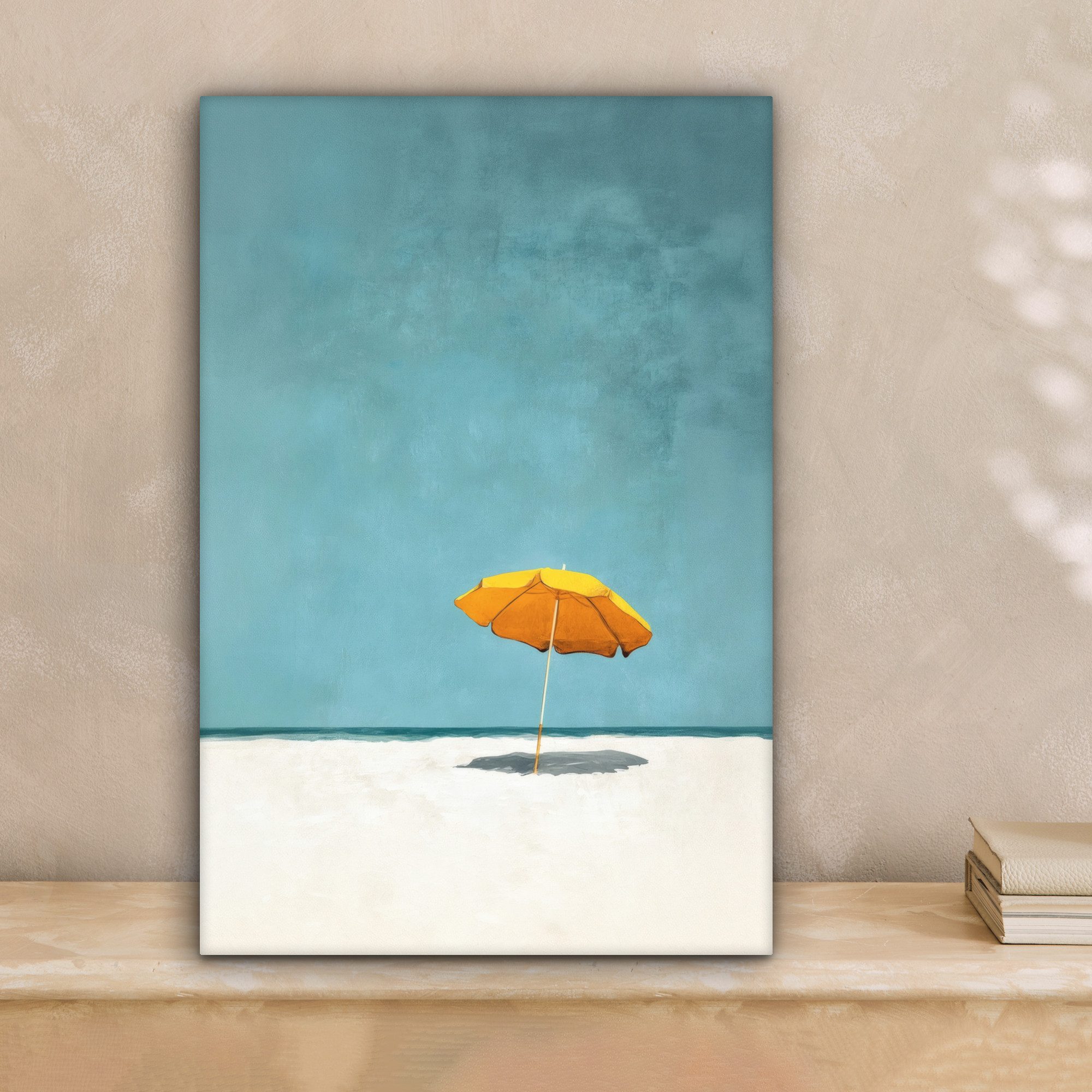 OneMillionCanvasses® Leinwandbild Sonnenschirm - Gelb - günstig online kaufen