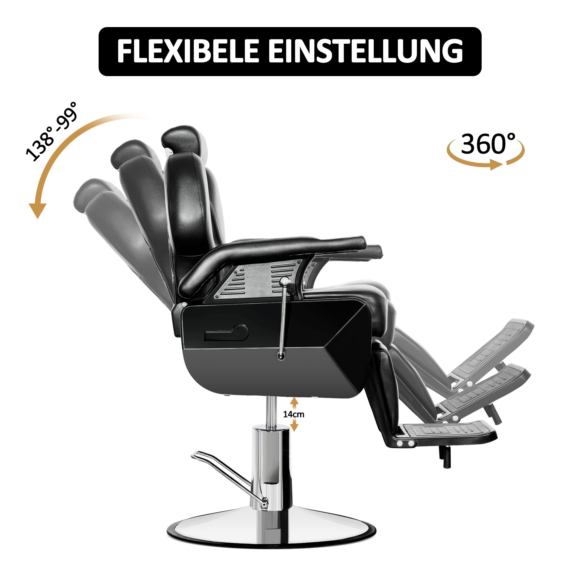 Barberpub Stuhl Barberpub hydraulischer Friseurstuhl Friseursessel 2687BK, günstig online kaufen