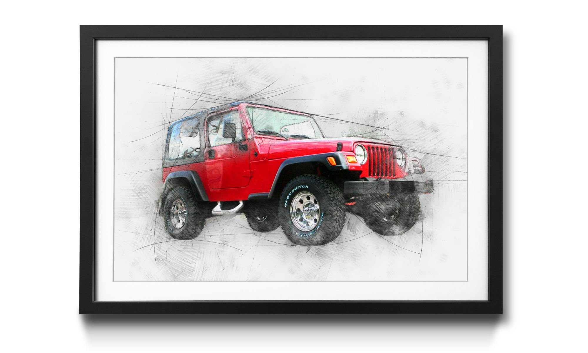 WandbilderXXL Bild mit Rahmen Wrangler, Auto, Wandbild, in 4 Größen erhältlich