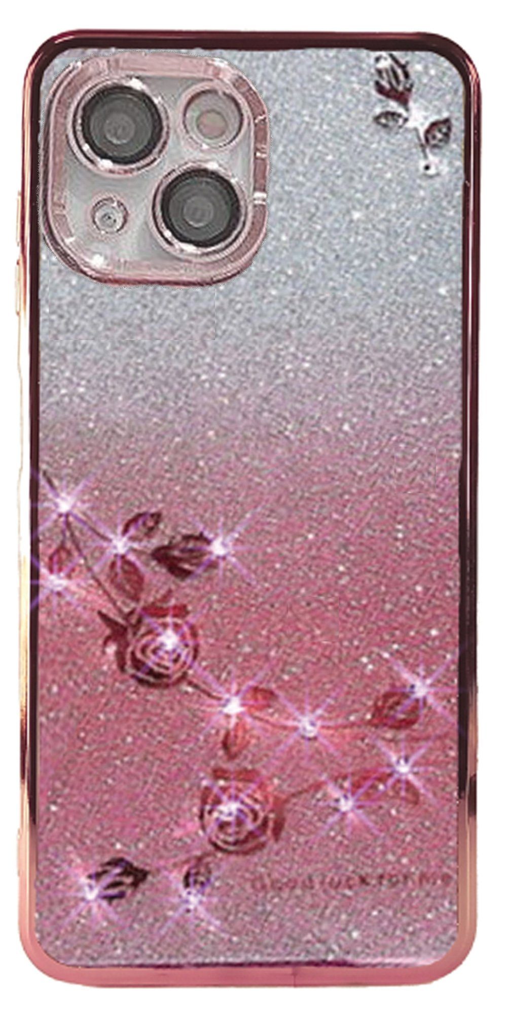 Traumhuelle Handyhülle GLITZER STRASS ROSE TPU HÜLLE Silikon Case Cover für iPhone 17, 16, 15, Samsung A17 A27 A37 A57 A16 A26 A36 A56 A15 A25 A35 A55 S26 S25 S24 5G