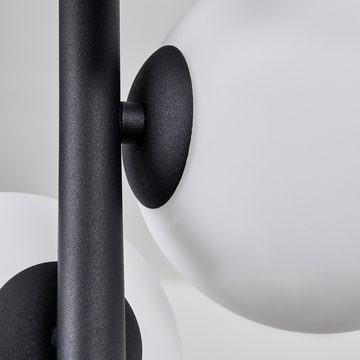 hofstein Deckenleuchte Deckenlampe aus Metall/Glas in Schwarz/Weiß, ohne Leuchtmittel, moderne Leuchte mit Glasschirmen (12 cm), 8 x G9, ohne Leuchtmittel