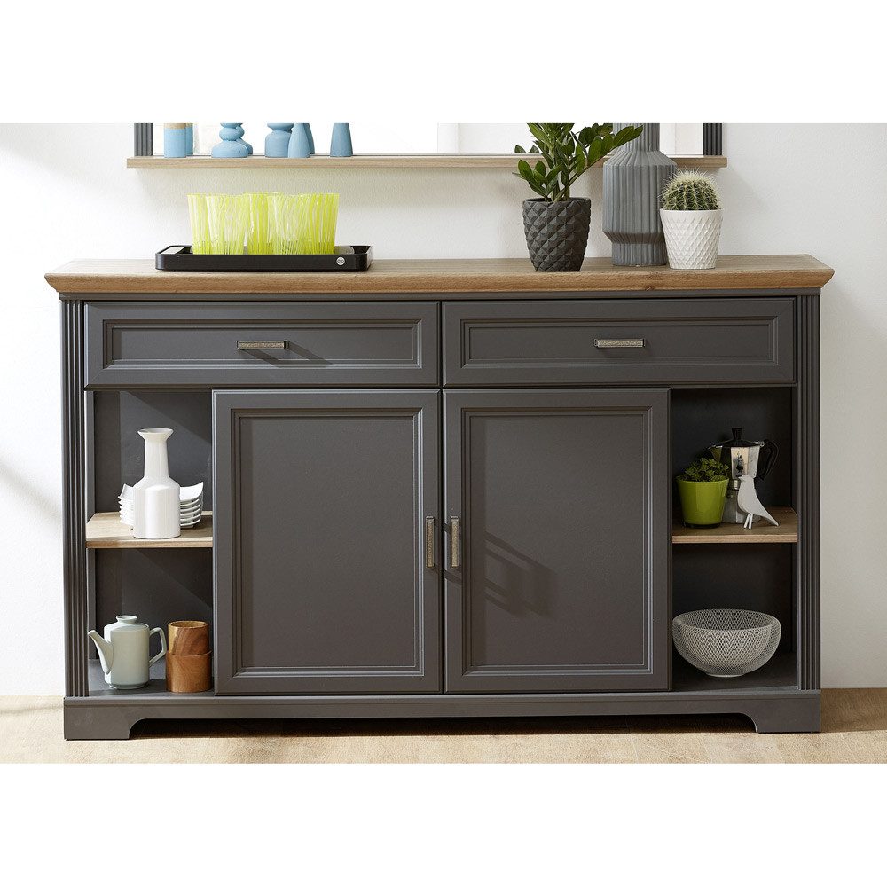 Lomadox Sideboard JÜLICH-36, Grau Absetzungen in günstig online kaufen