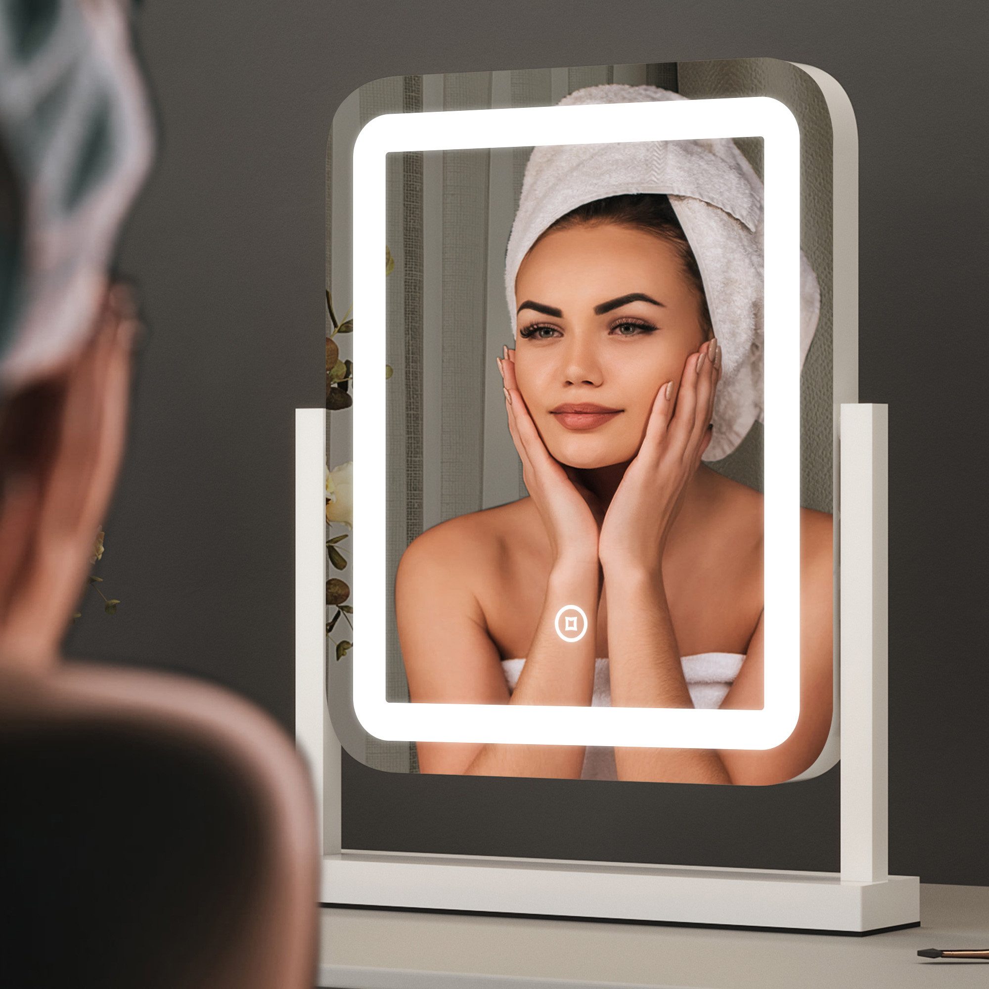 WDWRITTI Schminkspiegel LED Streifen Kosmetikspiegel Tischspiegel mit 3Lich günstig online kaufen