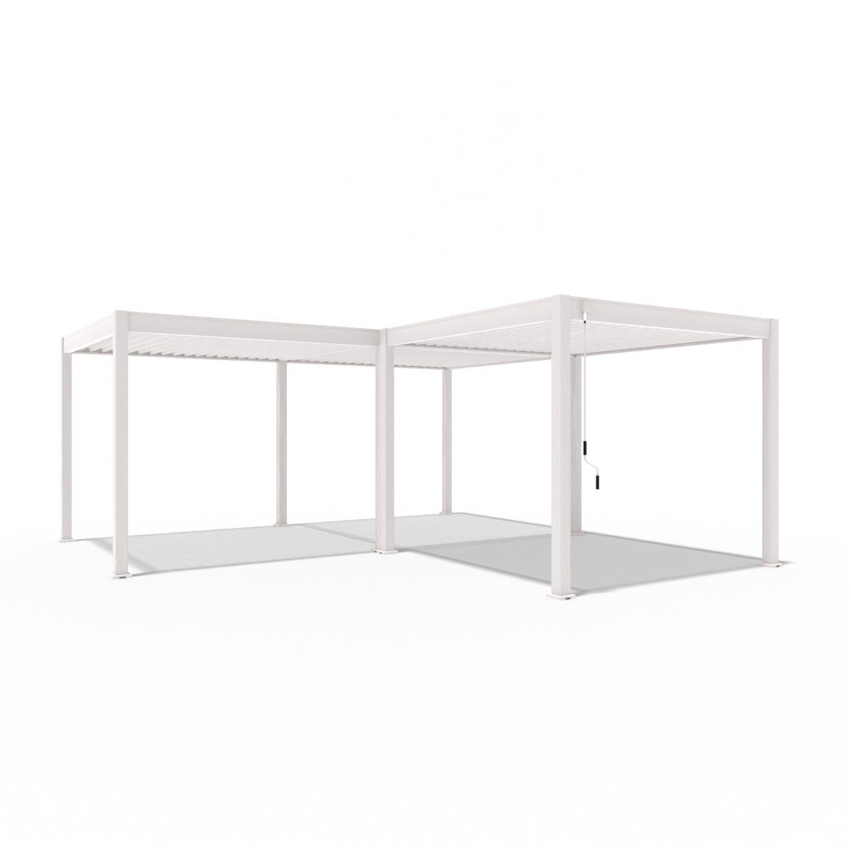 Weide Pergola Deluxe mit Classic Pergola 6 x 6 M weiß Lamellendach