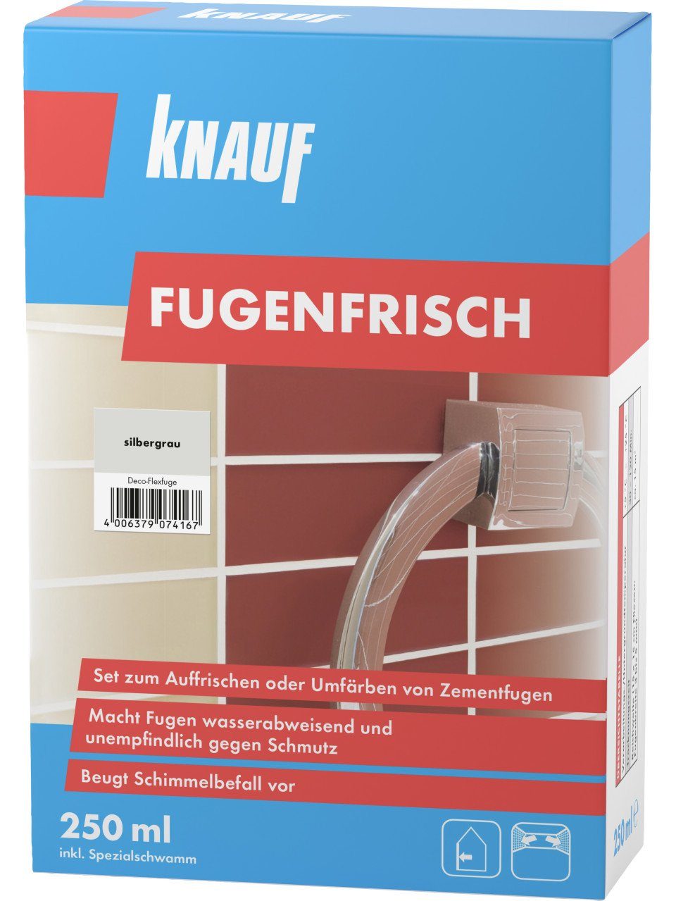 KNAUF Fugenmörtel Knauf Fugenfrisch silbergrau 250 ml