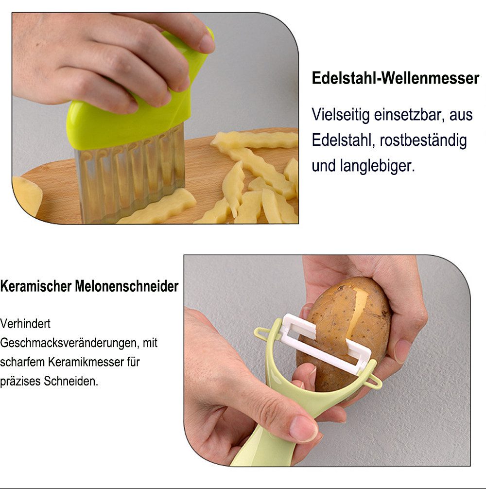 Zaewry Kinderkochmesser 17 teiliges Kinder Küchenmesser-Set,kindersicheres Kochset, mit Holzmesser, Schneidebrett und Schäler,Rollenspiel ab 3 Jahren – Bild 5 von 5