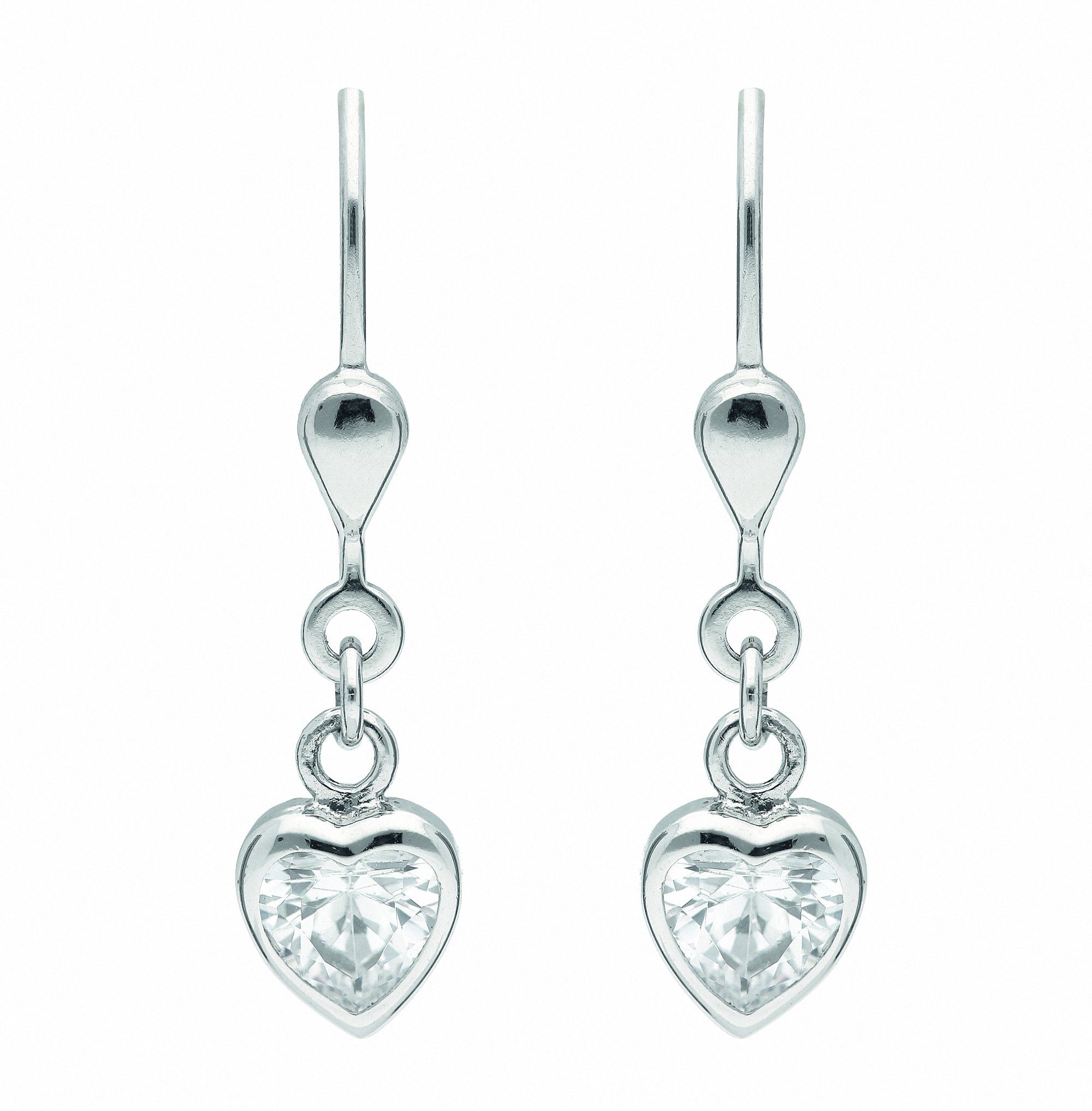 Adelia´s Paar Ohrhänger Damen Silberschmuck, 925 Sterling Silber  Silberschmuck für Damen, Maße - Breite 6,4 mm - Höhe 6,8 mm