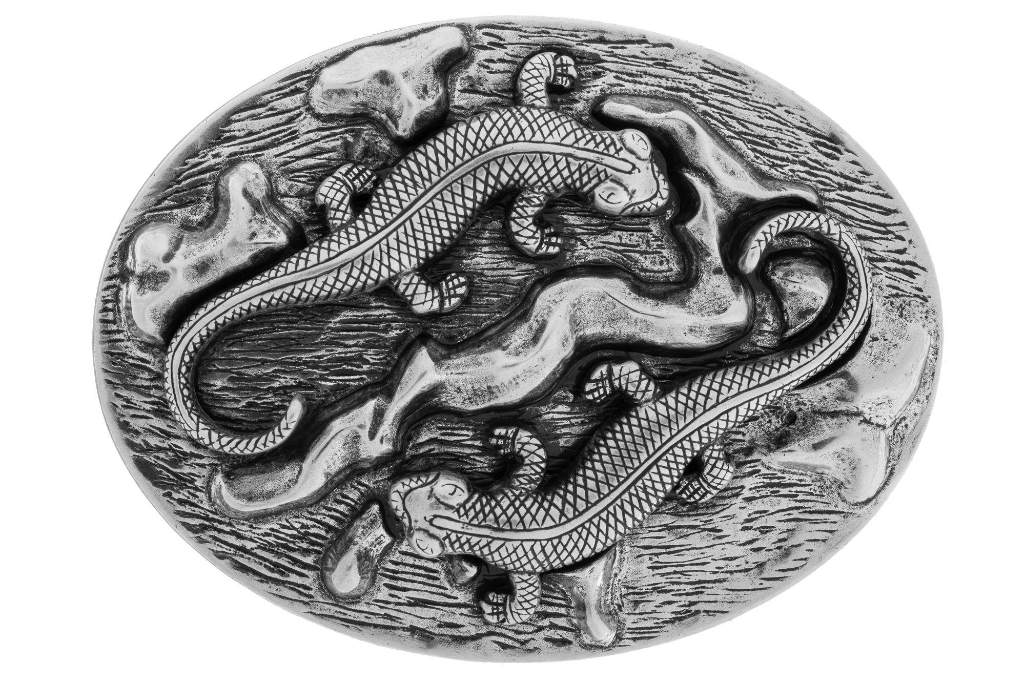 Gürtelschnalle 40mm Metall Silber - Buckle Reptilian - 327107520020