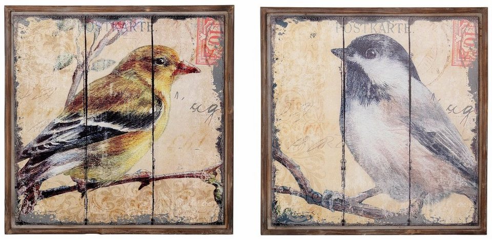 HOFMANN LIVING AND MORE Bild Vogel, (Set), Tiermotiv (Set, 2 St)