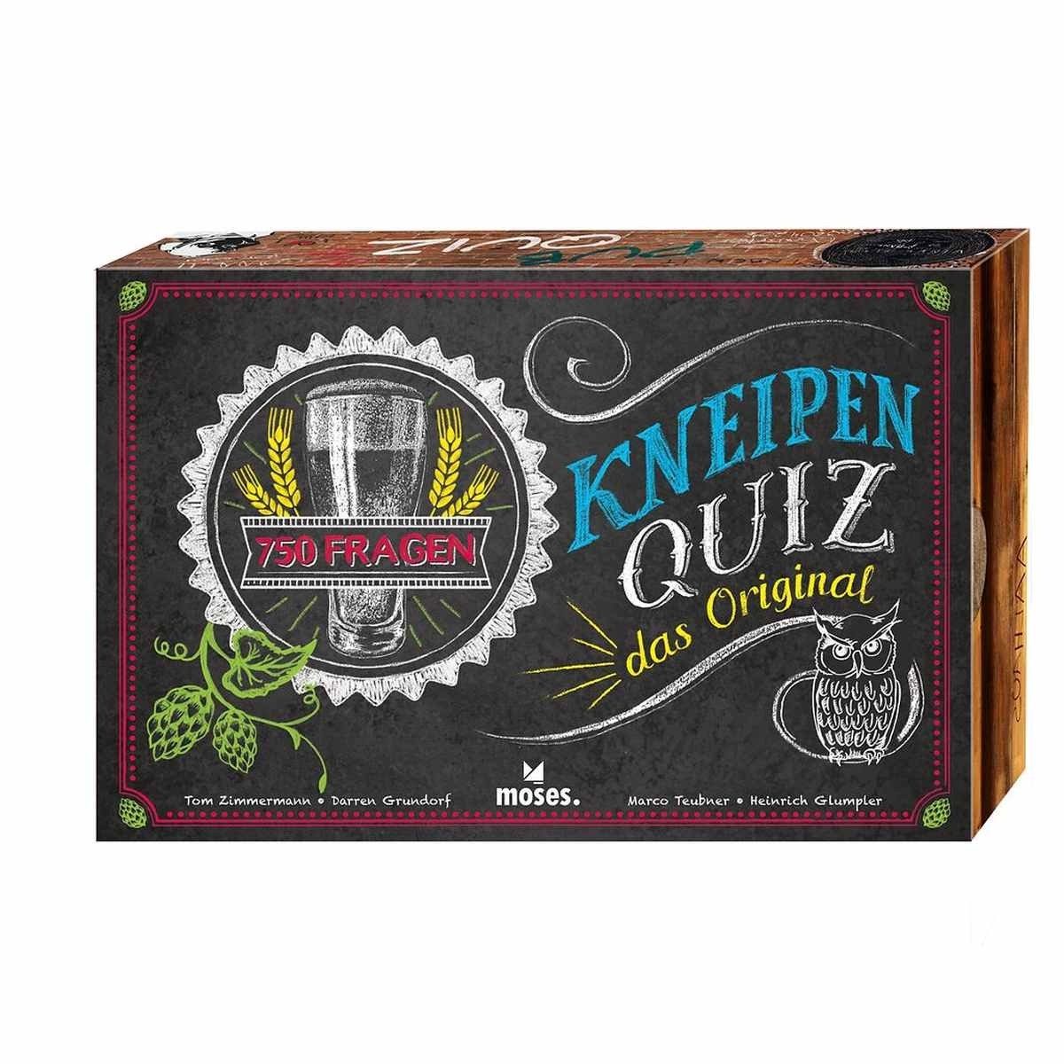 Moses. Verlag Spiel Kneipenquiz – Das Original Quizspiel ab 16 Jahren 150 Quizkarten, Quizspiel,Kneipenquiz,2-6 Spieler,ab 16 Jahren,150 Quizkarten,Teamspiel