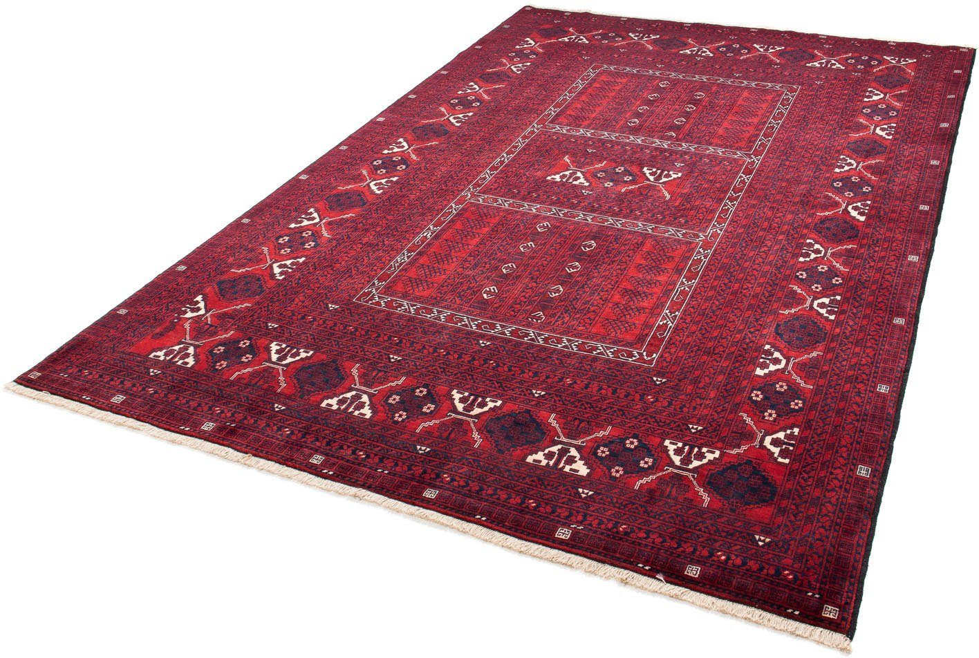 Orientteppich Turkaman - 240 x 157 cm - dunkelrot, morgenland, rechteckig, Höhe: 6 mm, Wohnzimmer, Handgeknüpft, Einzelstück mit Zertifikat