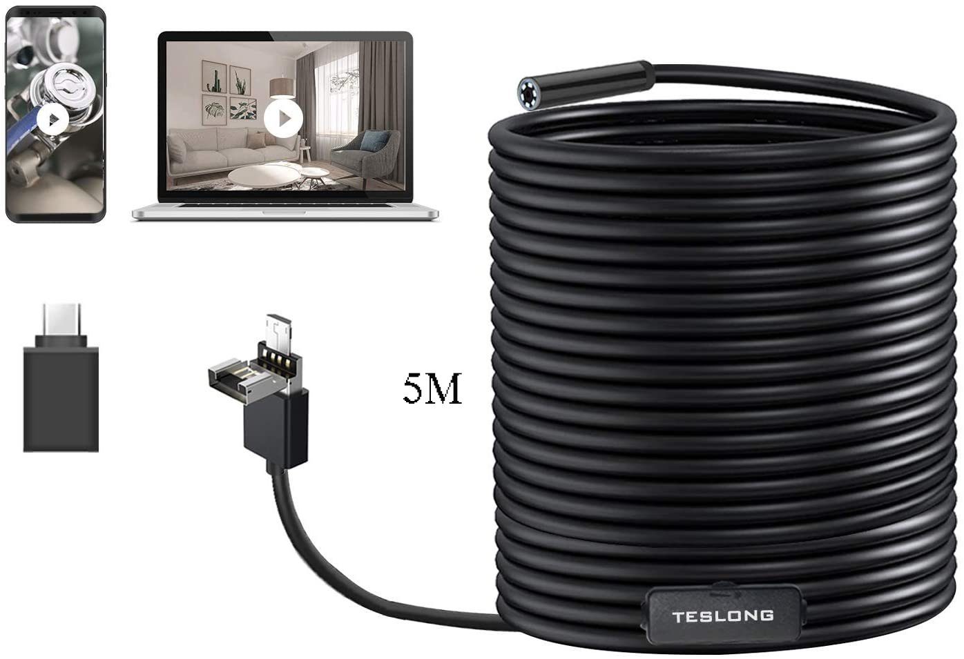 USB in 1 Inspektionskamera USB/Micro 2 Endoskop Endoskop Elektro-Kabel GelldG
