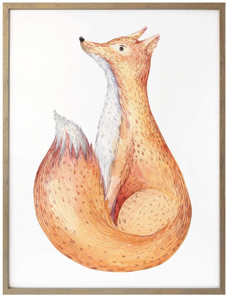 Wall-Art Poster Fuchs, Poster, Bild, (1 Waldtiere Wandposter Tiere St), Wandbild