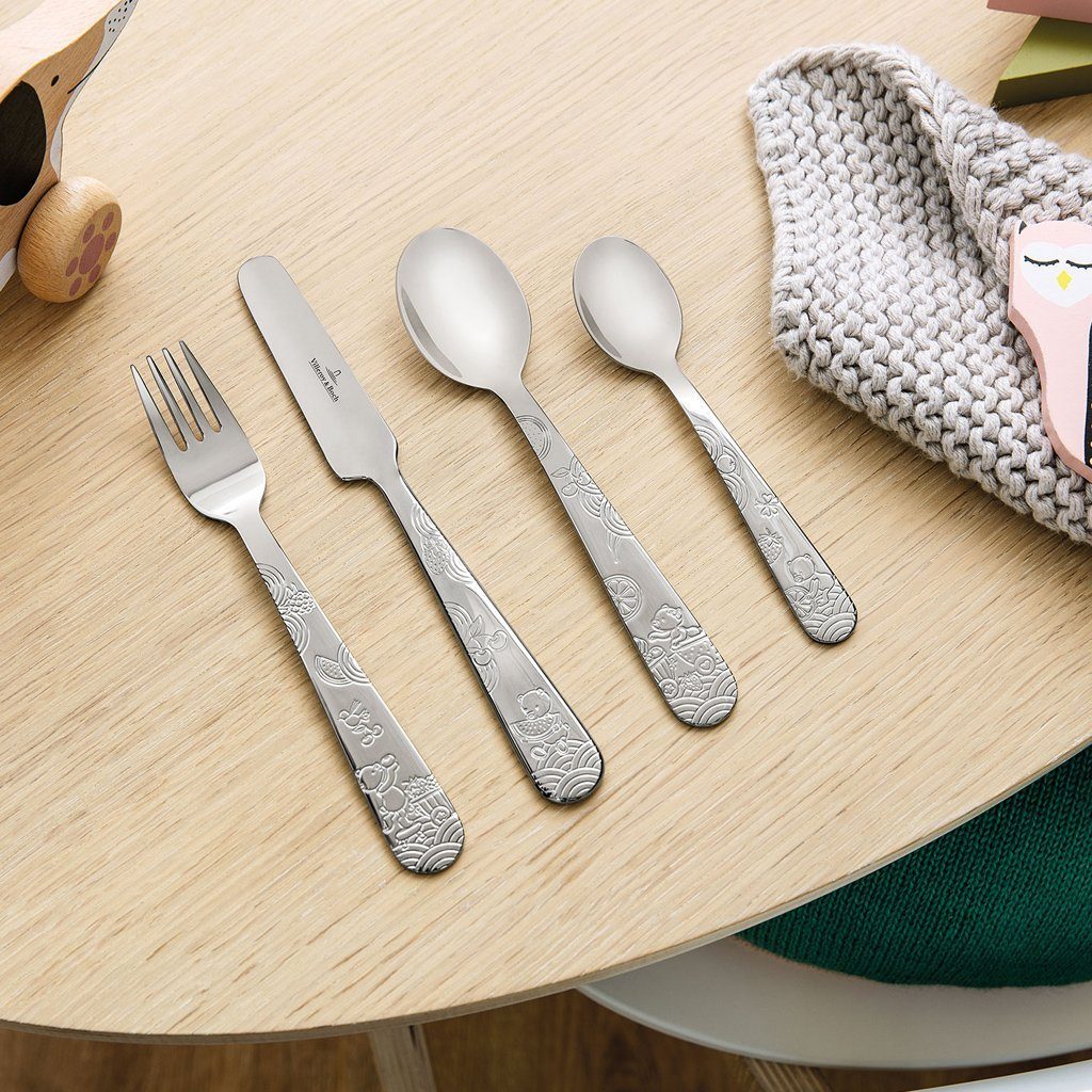 Villeroy & Boch Kinderbesteck Kiddys Besteck (4-tlg), 1 Personen, Edelstahl, Edelstahl, 4 Stck, spülmaschinenfest