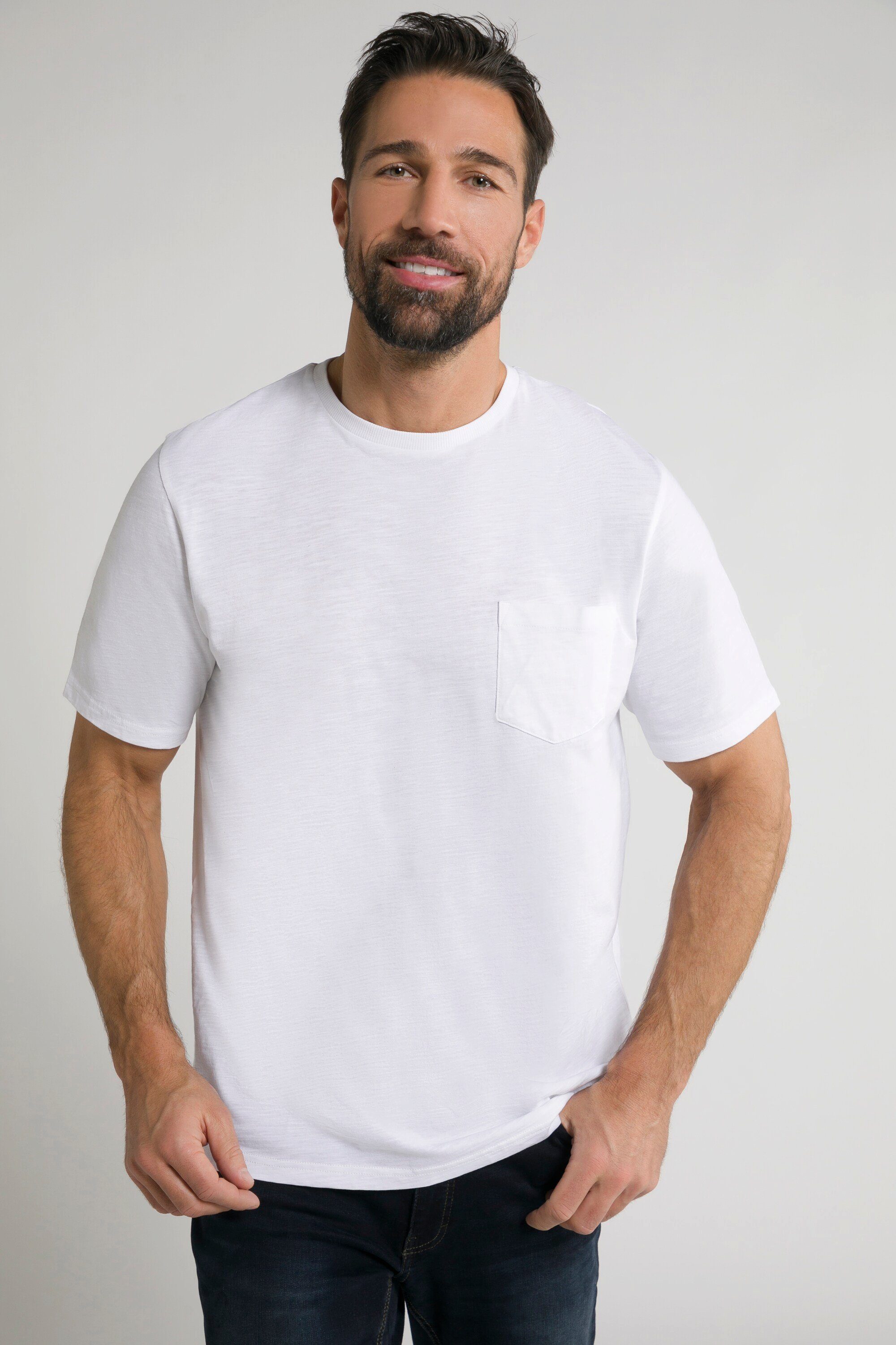 JP1880 T-Shirt T-Shirt Bio-Baumwolle Halbarm schneeweiß