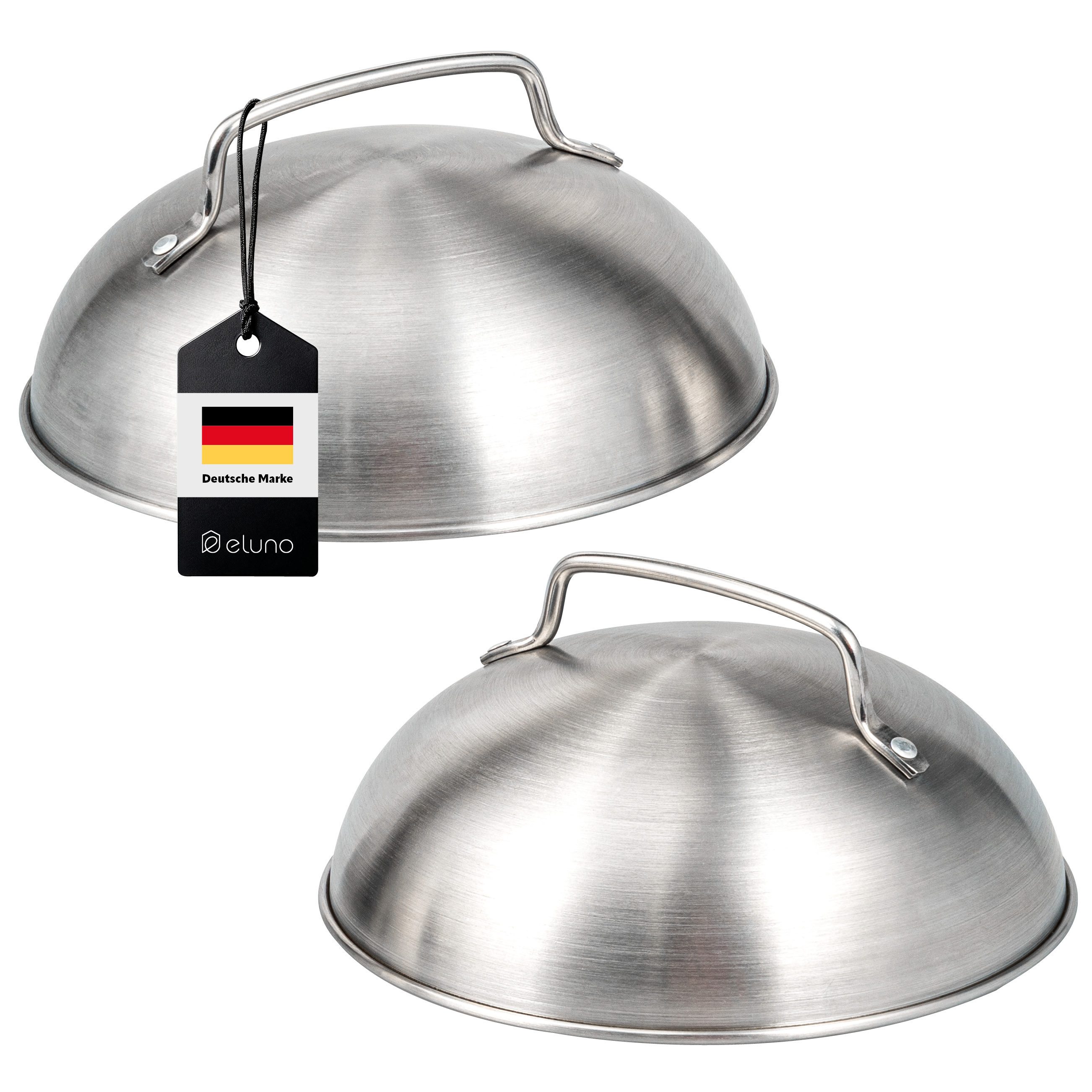 Brathaube Burgerhaube 2er Set - 17,5 x 8,5 cm, Burger-Cover, Edelstahl