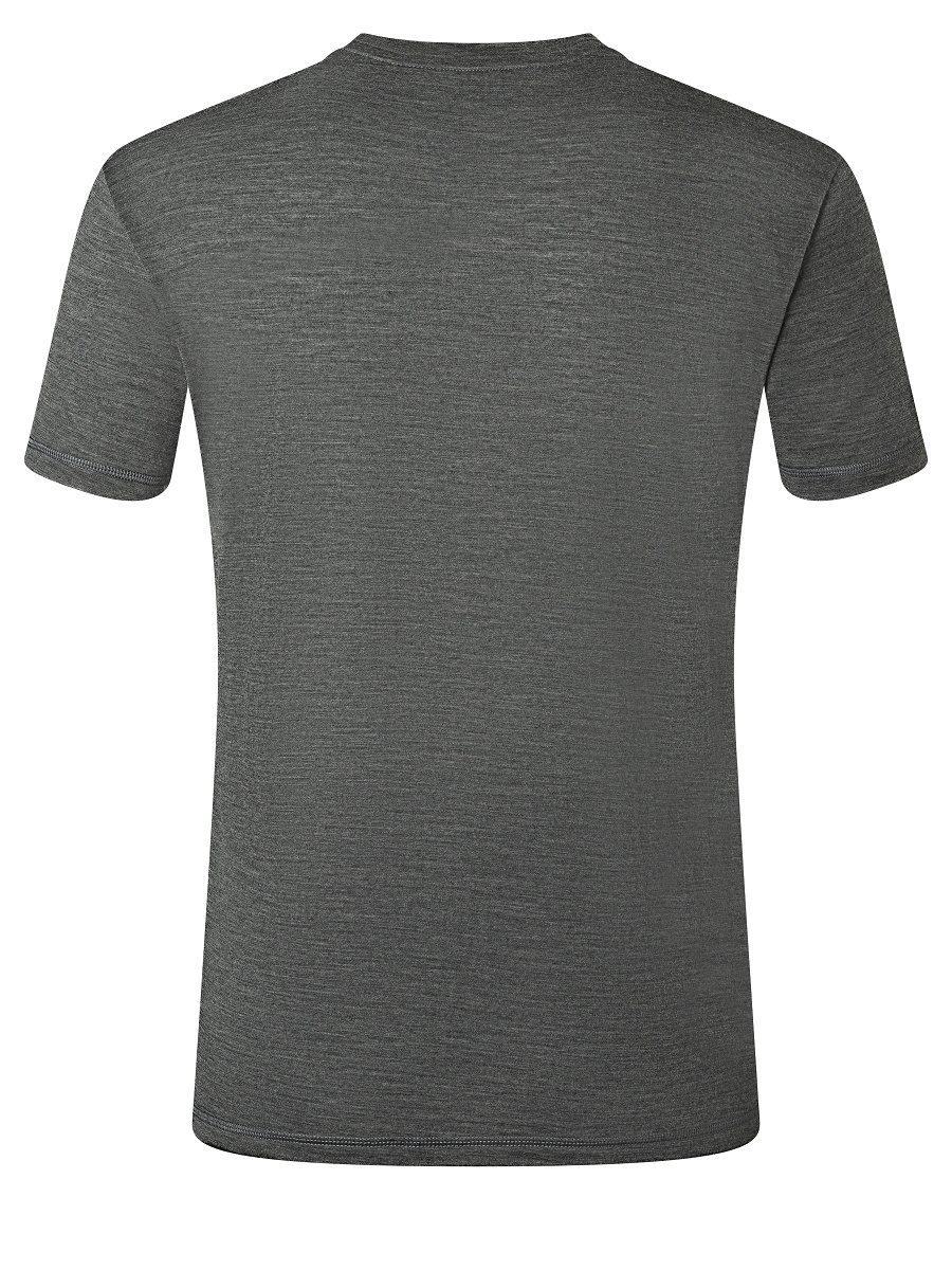 M T-Shirt geruchshemmender SUPER.NATURAL Merino-Materialmix ESSENTIAL Melange T-Shirt Grey SS Pirate Merino