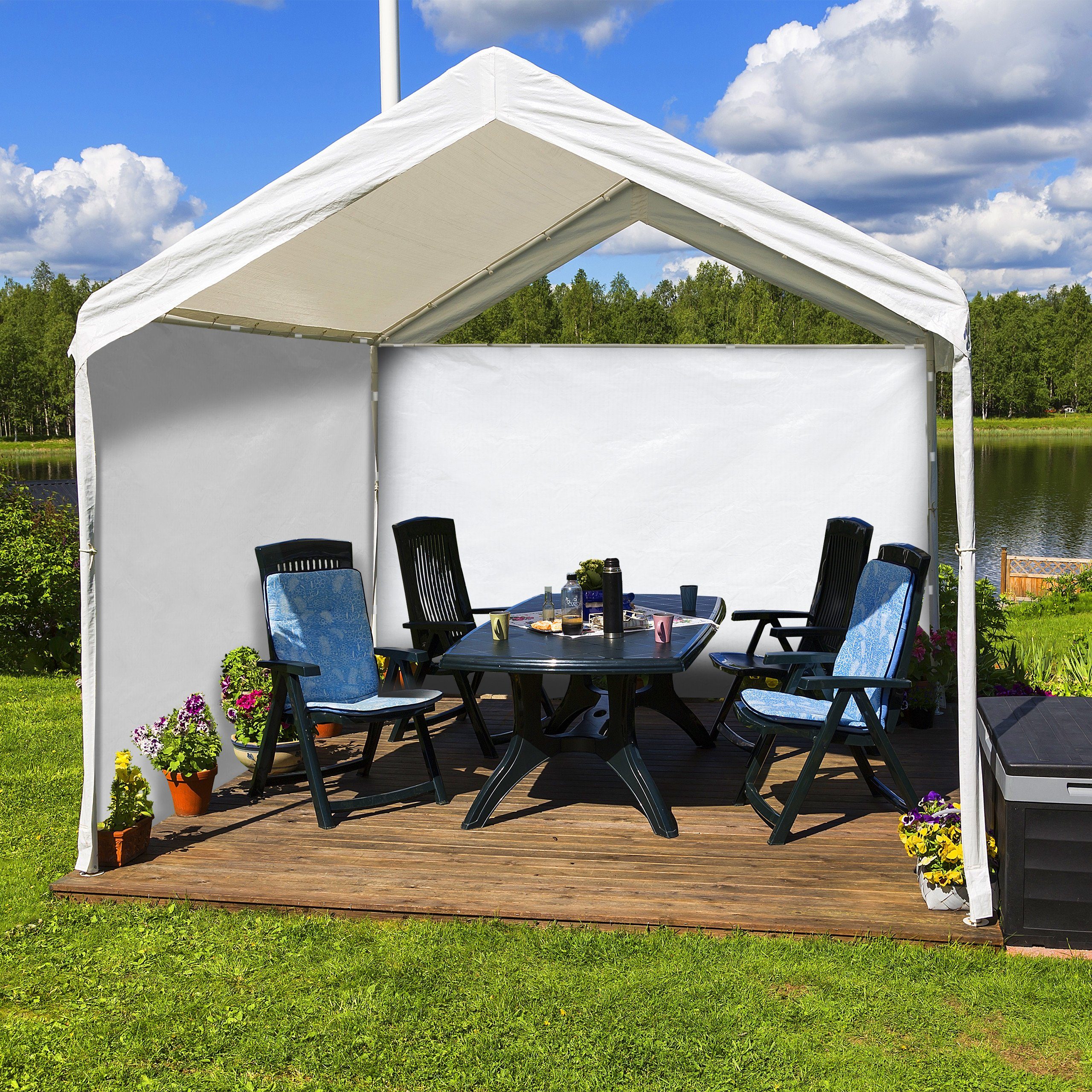 relaxdays Pavillon Seitenteile 2er Set weiß günstig online kaufen