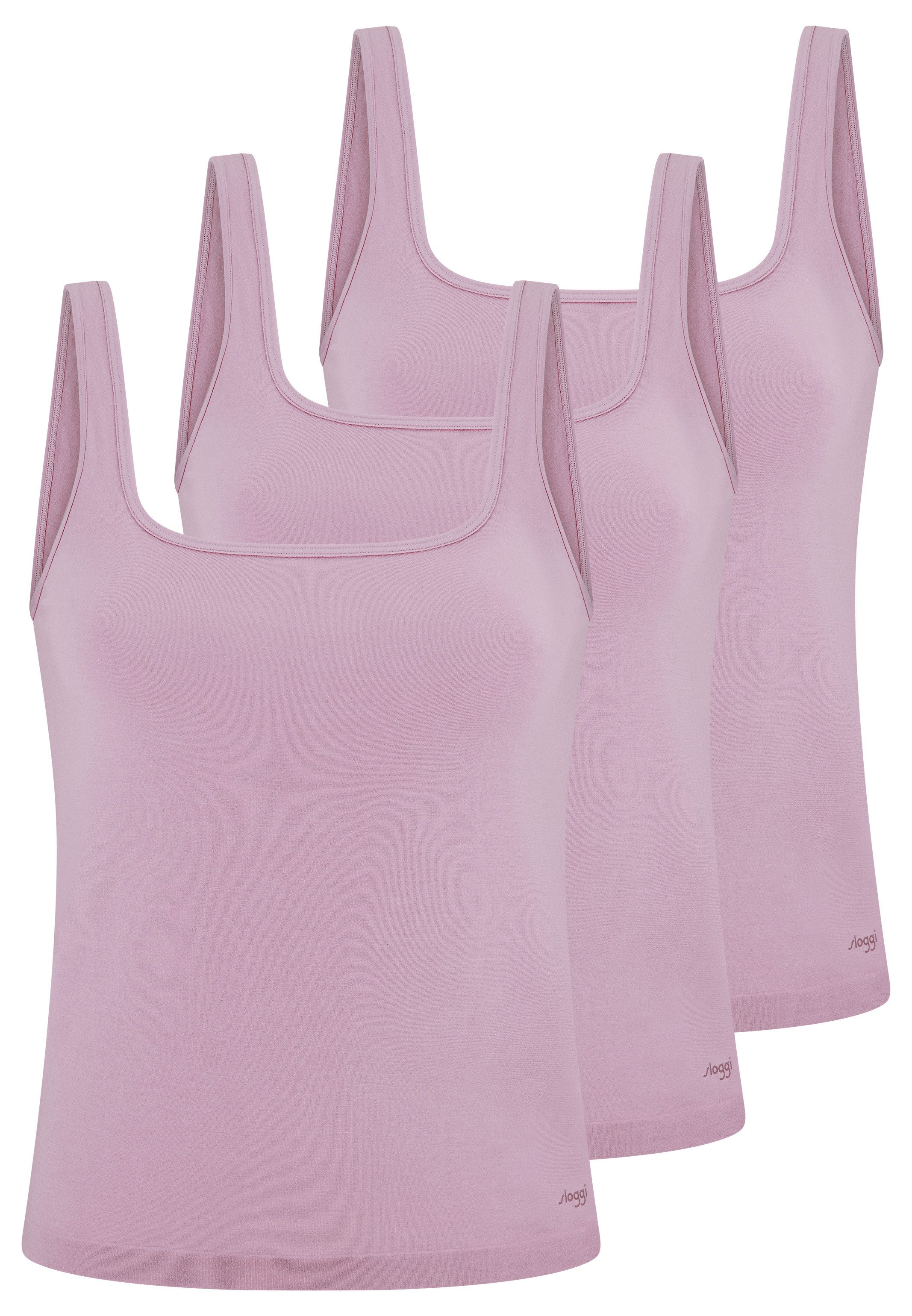 sloggi Unterhemd 3er Pack GO Sense (Spar-Set, 3-St) Unterhemd / Top - Nahtlos - Tank Top in modern-puristischem Design