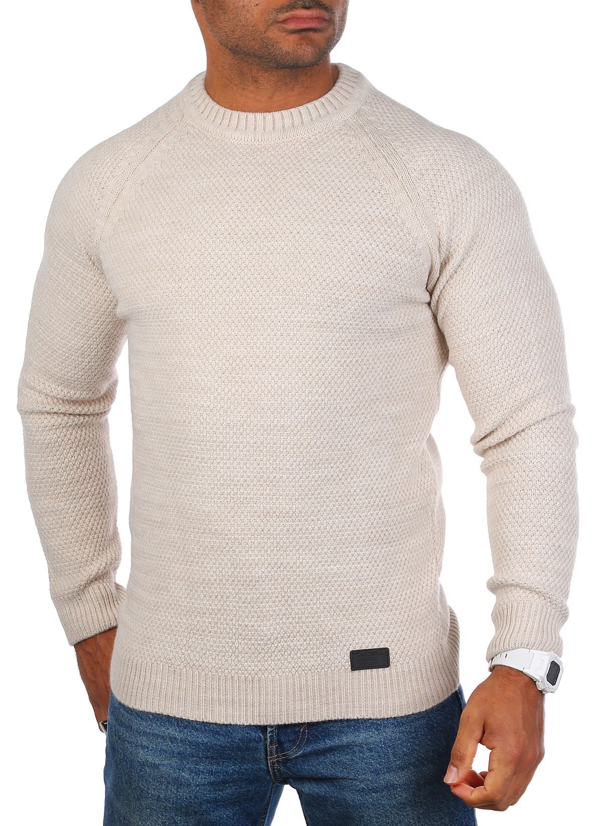 CARISMA Strickpullover Herren mittelgrob gestrickt einfarbig klassisch trendiger Strick 7945