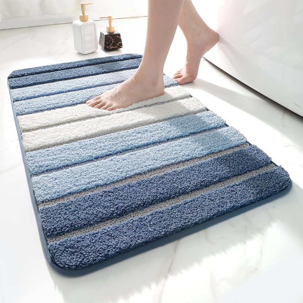 TUWENA Badematte Badematte rutschfest, Weich Badezimmerteppich Saugfähige Badteppich, Waschbar Badvorleger, Türmatte für Badezimmer, Dusche, Badewannen