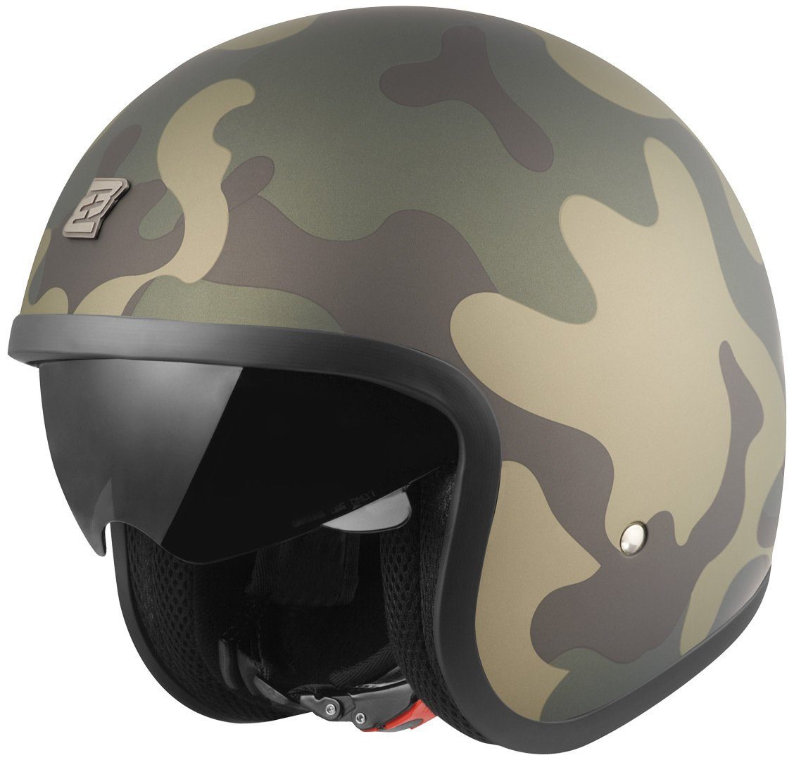Bogotto Motorradhelm V537 Camo Jethelm, integriertes Sonnenvisier