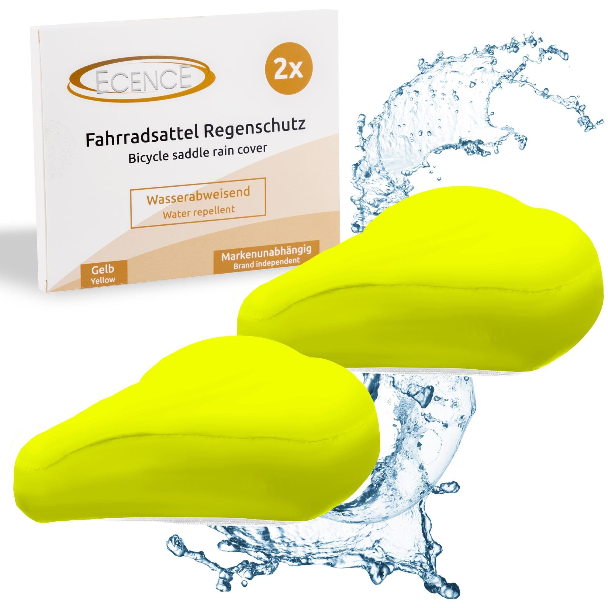 ECENCE Sattelbezug 2x Sattelüberzug Gelb Regenschutz Sattel
